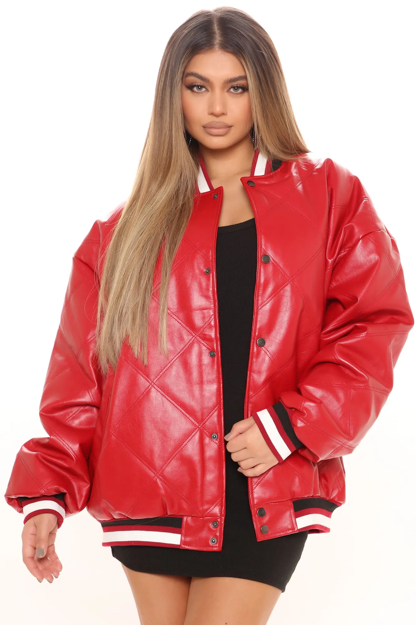 A Town Bomber Jacket - Red