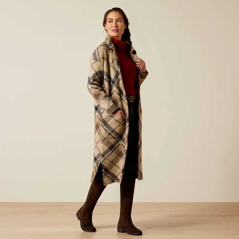 Ariat Ladies Ballston Cardigan Oatmeal Plaid