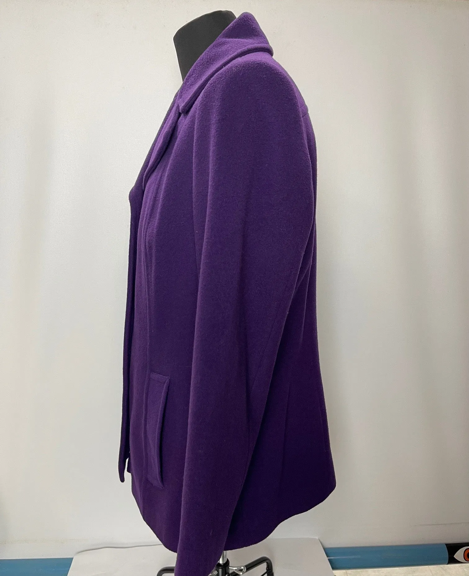 Barbara Lebek Purple Wool Blend Coat Size 16