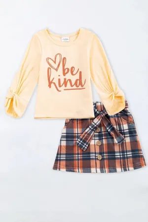 be kind plaid skirt set