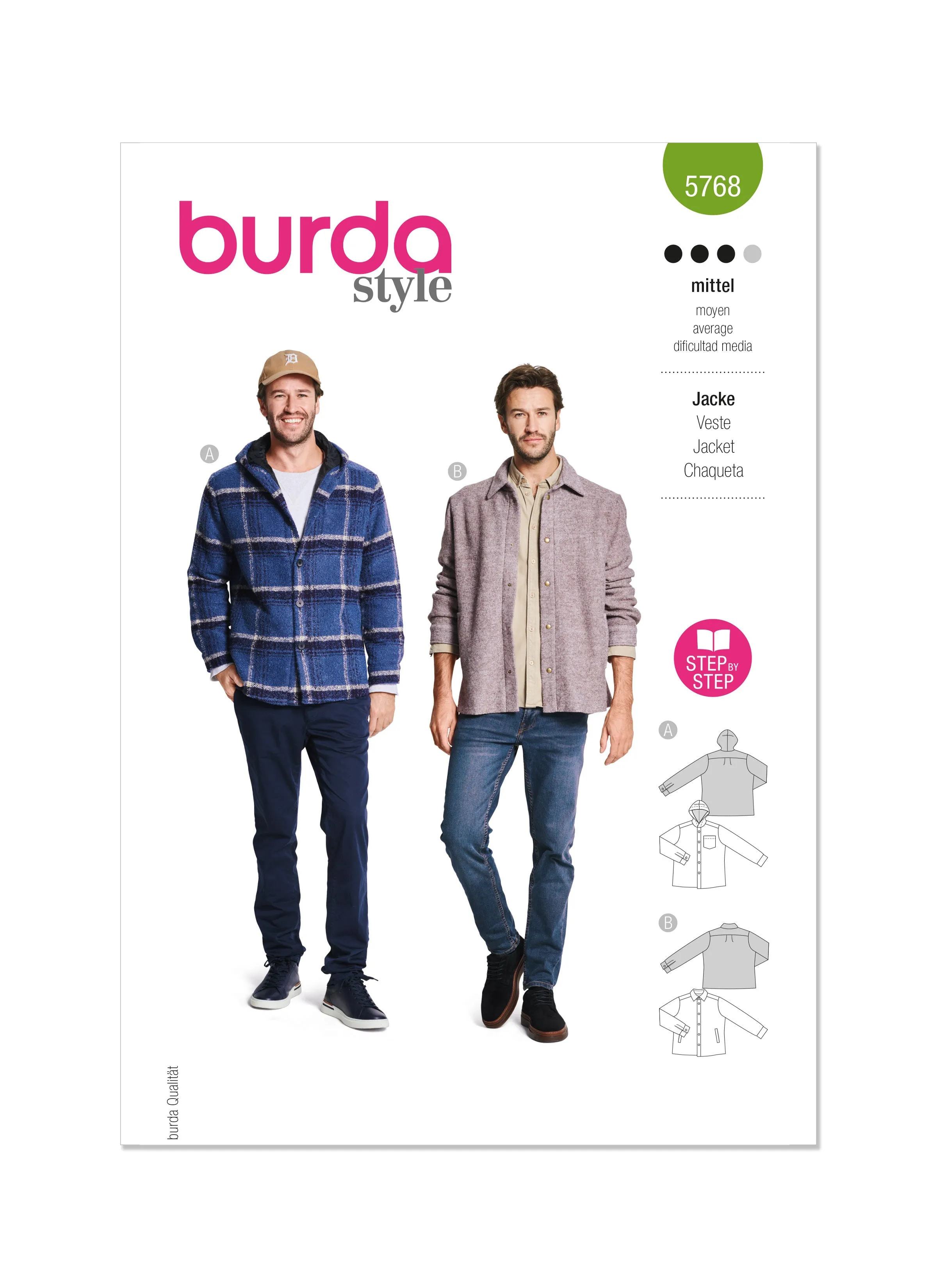 Burda Style Pattern 5768 Men's Jacket