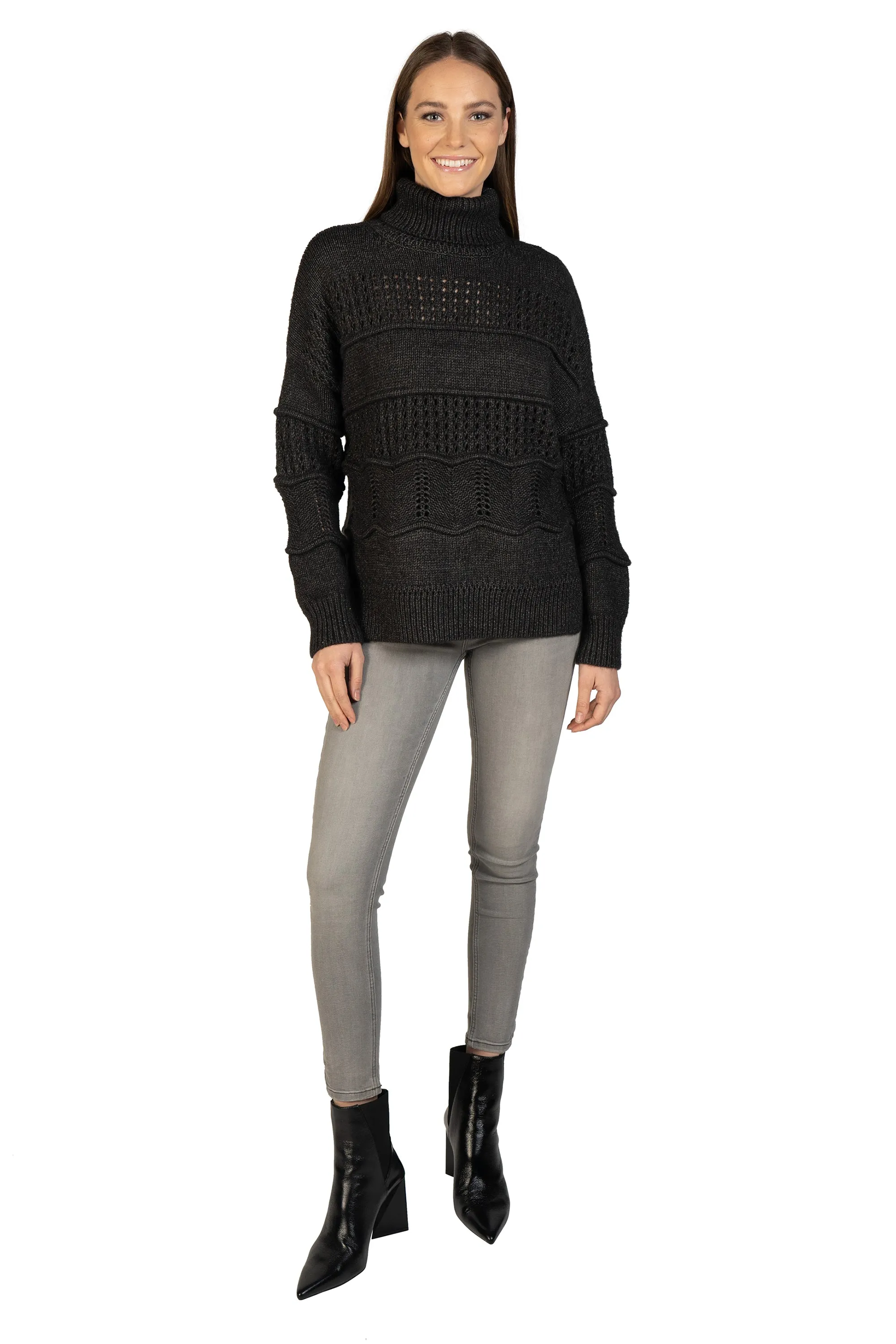 Cable Knit Turtleneck Pullover