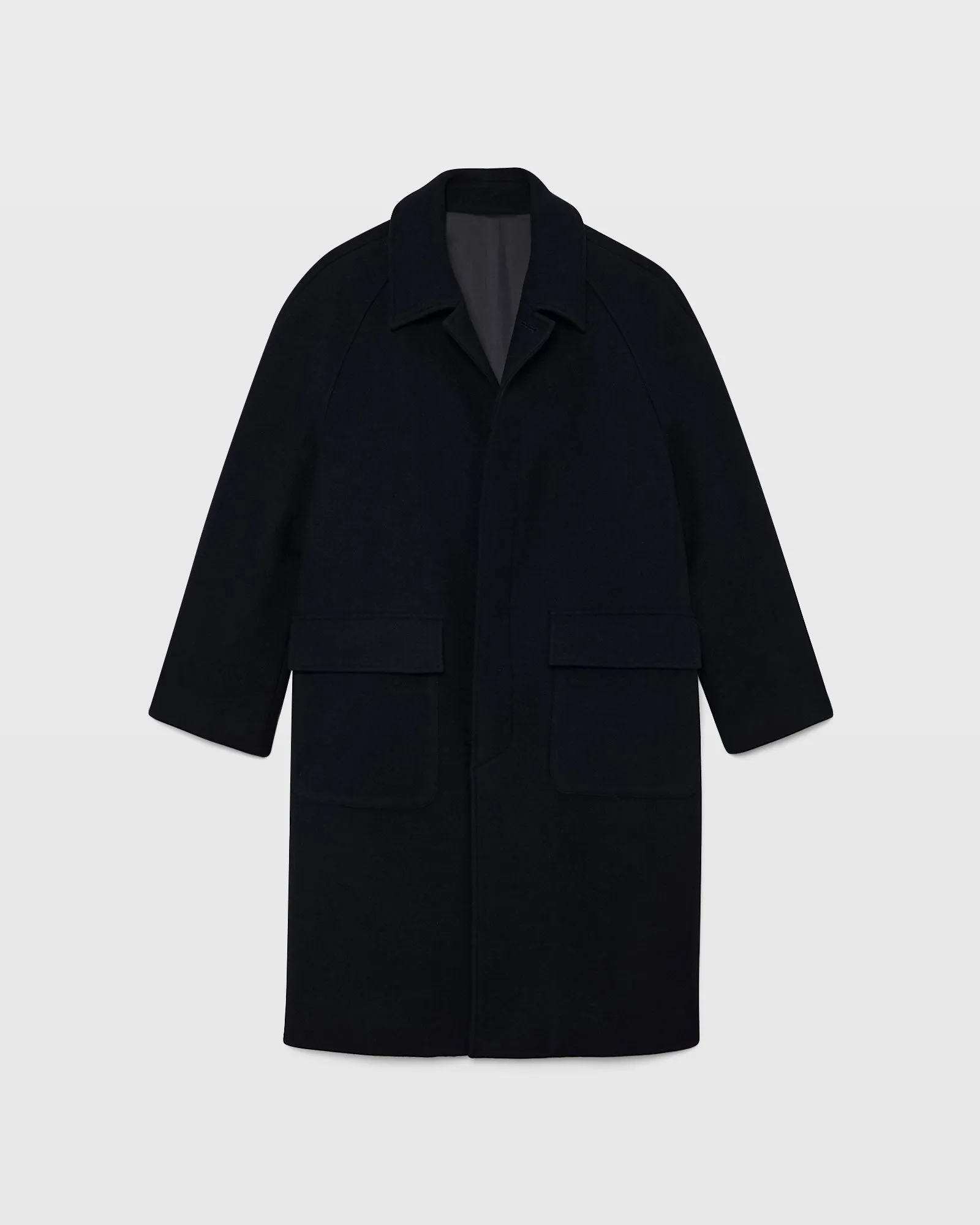 Capsule Solid Wool Blend Balmacaan Coat