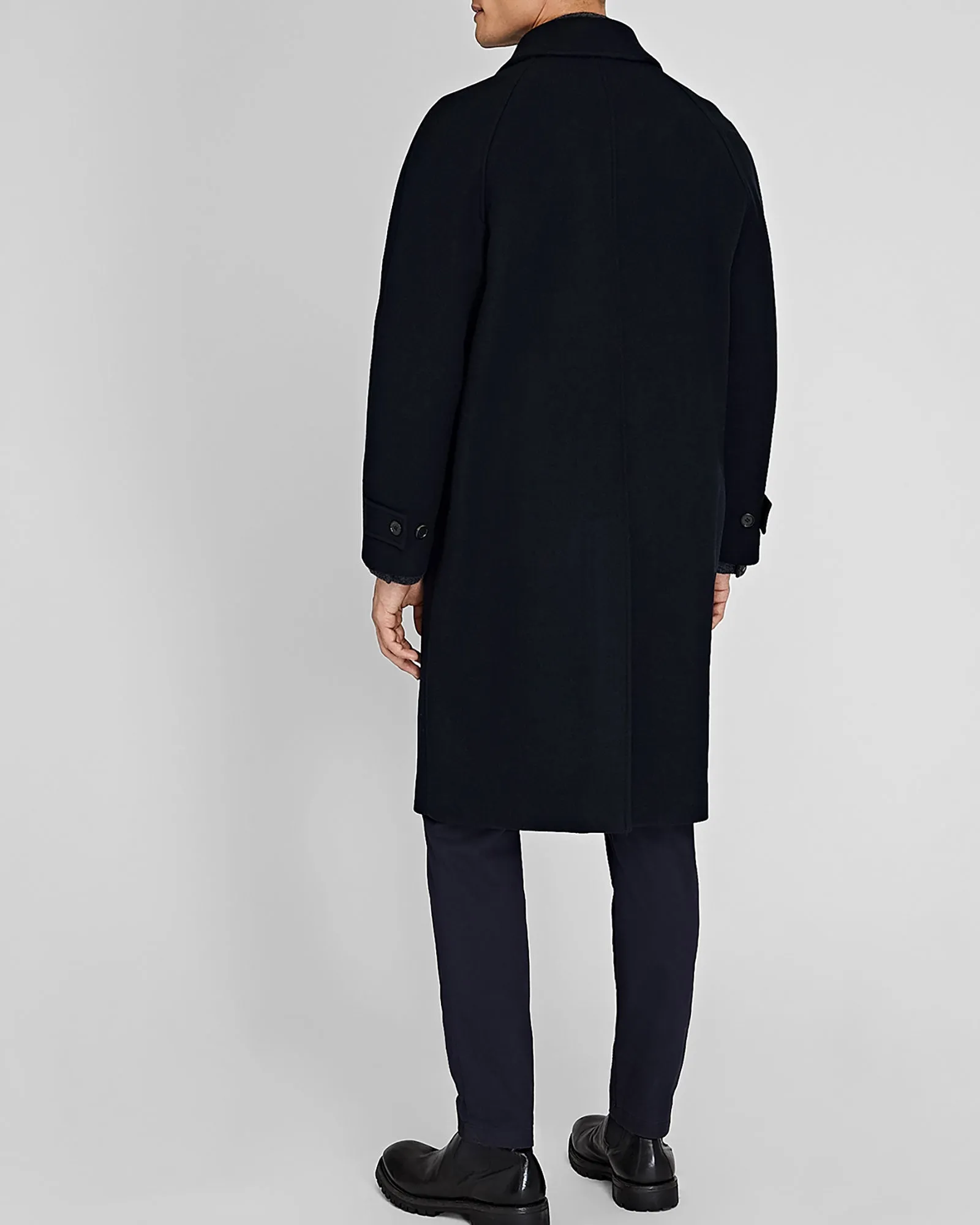 Capsule Solid Wool Blend Balmacaan Coat