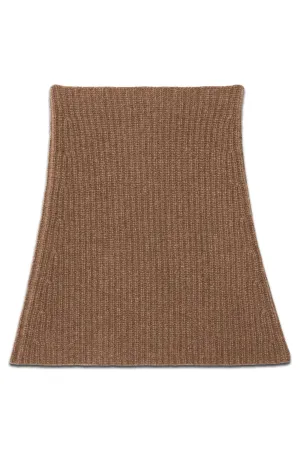 Cashmere Rib Knit Snood, Caramel