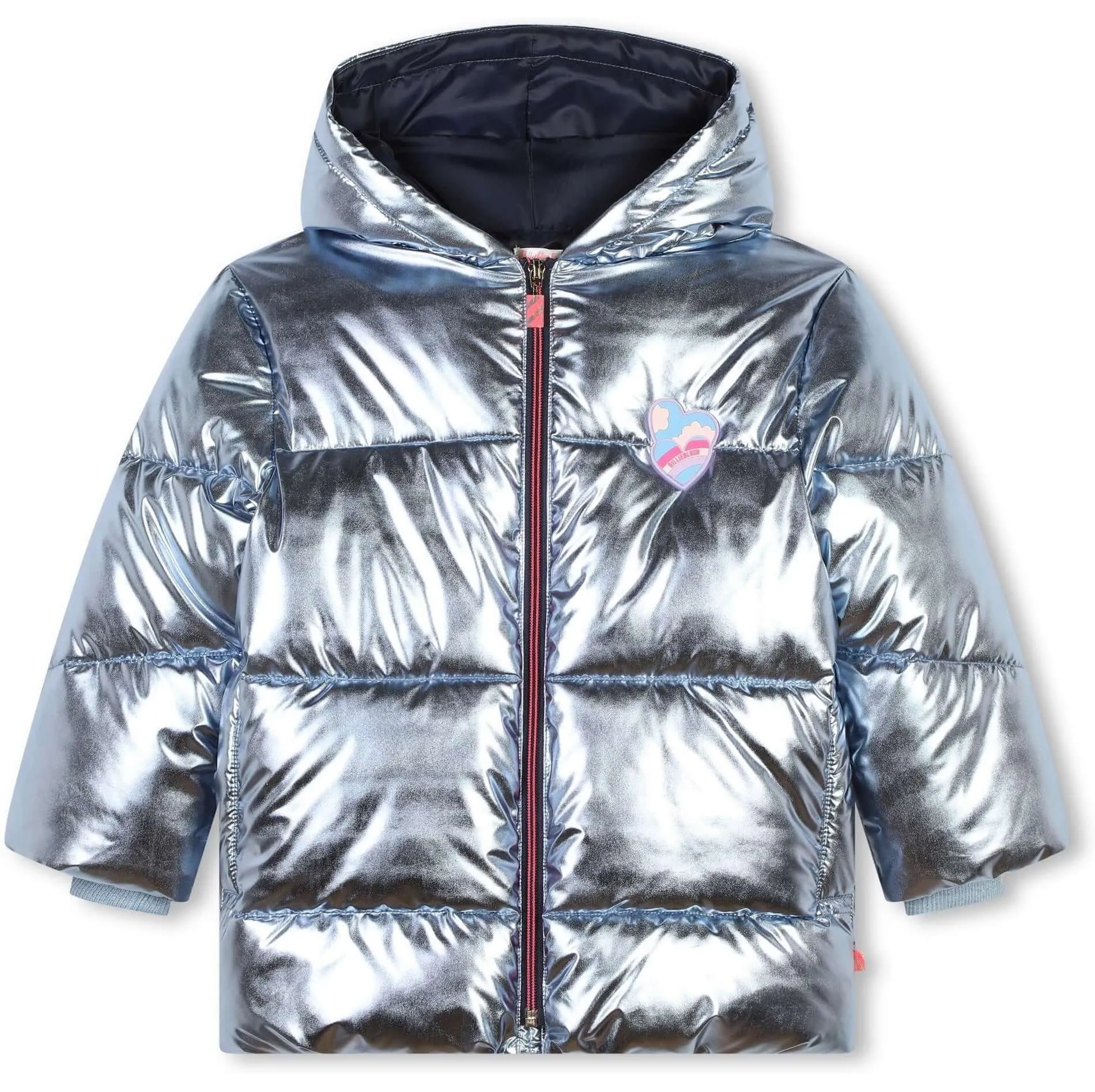 Girls Silver Puffer Coat