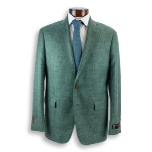 Green Wool, Silk, and Linen Fratelli Tallia Di Delfino