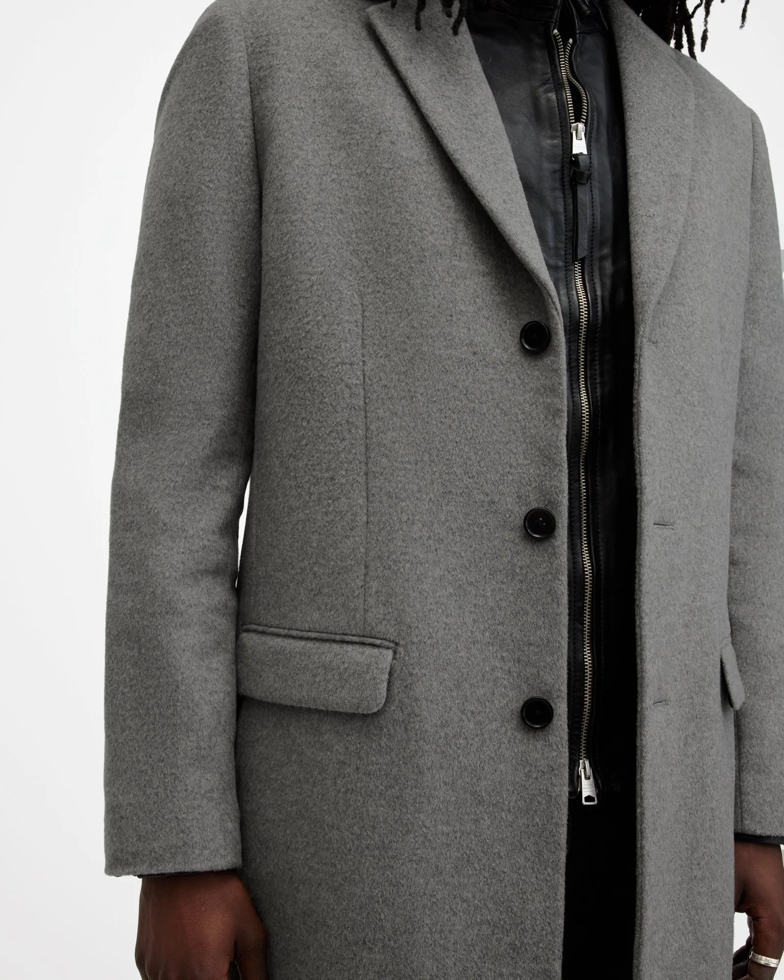 Hal Single Breasted Wool Blend Coat