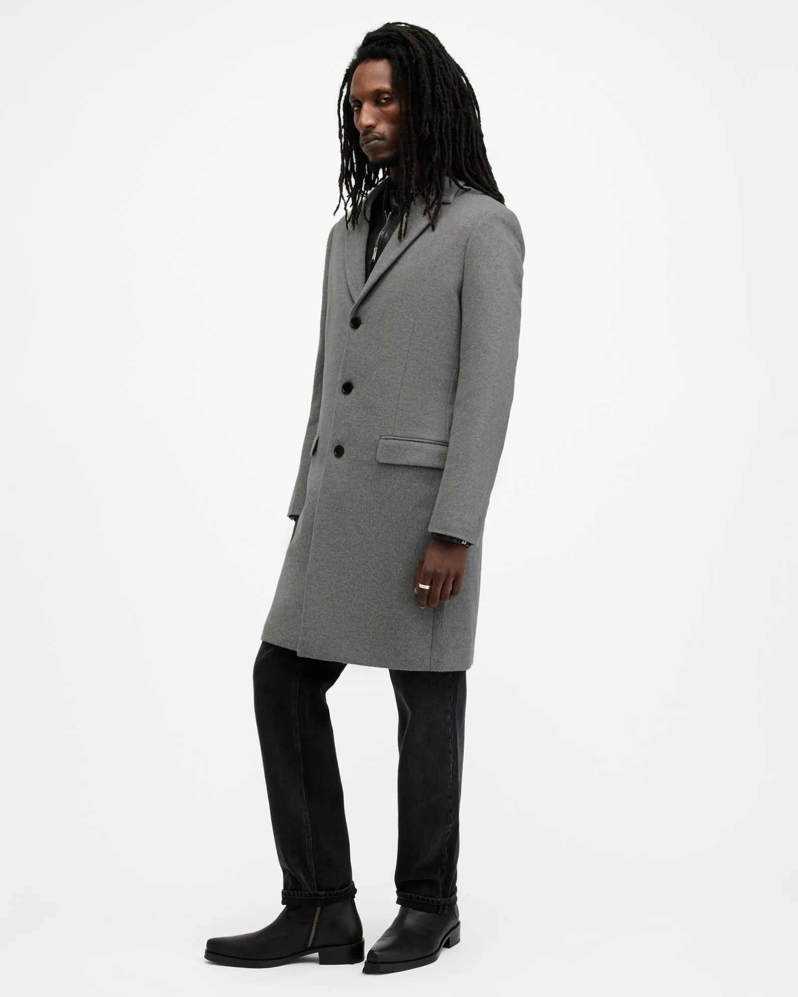 Hal Single Breasted Wool Blend Coat