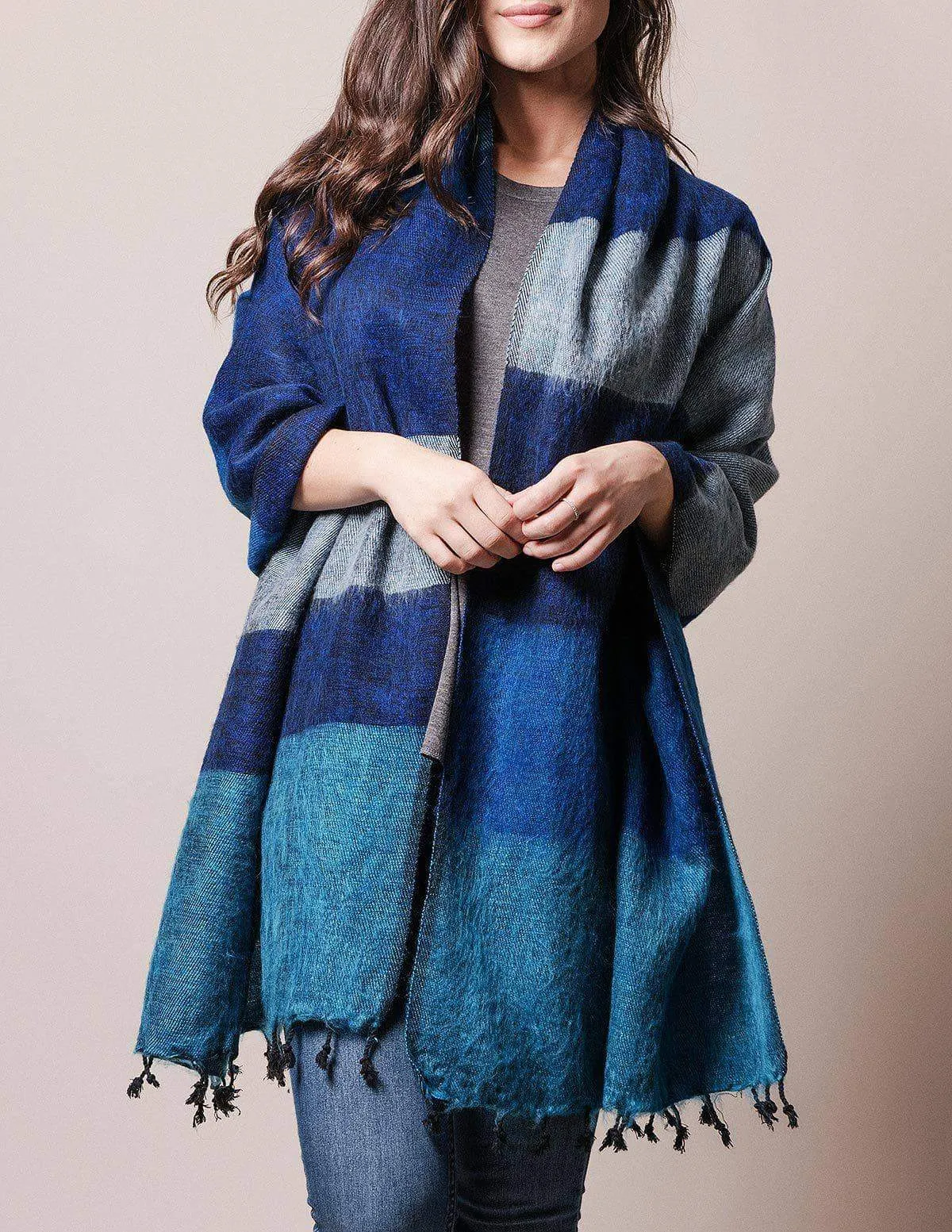 Himalayan Yak Wool Wrap - Blue Ice