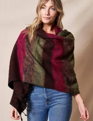 Himalayan Yak Wool Wrap - Winterberry