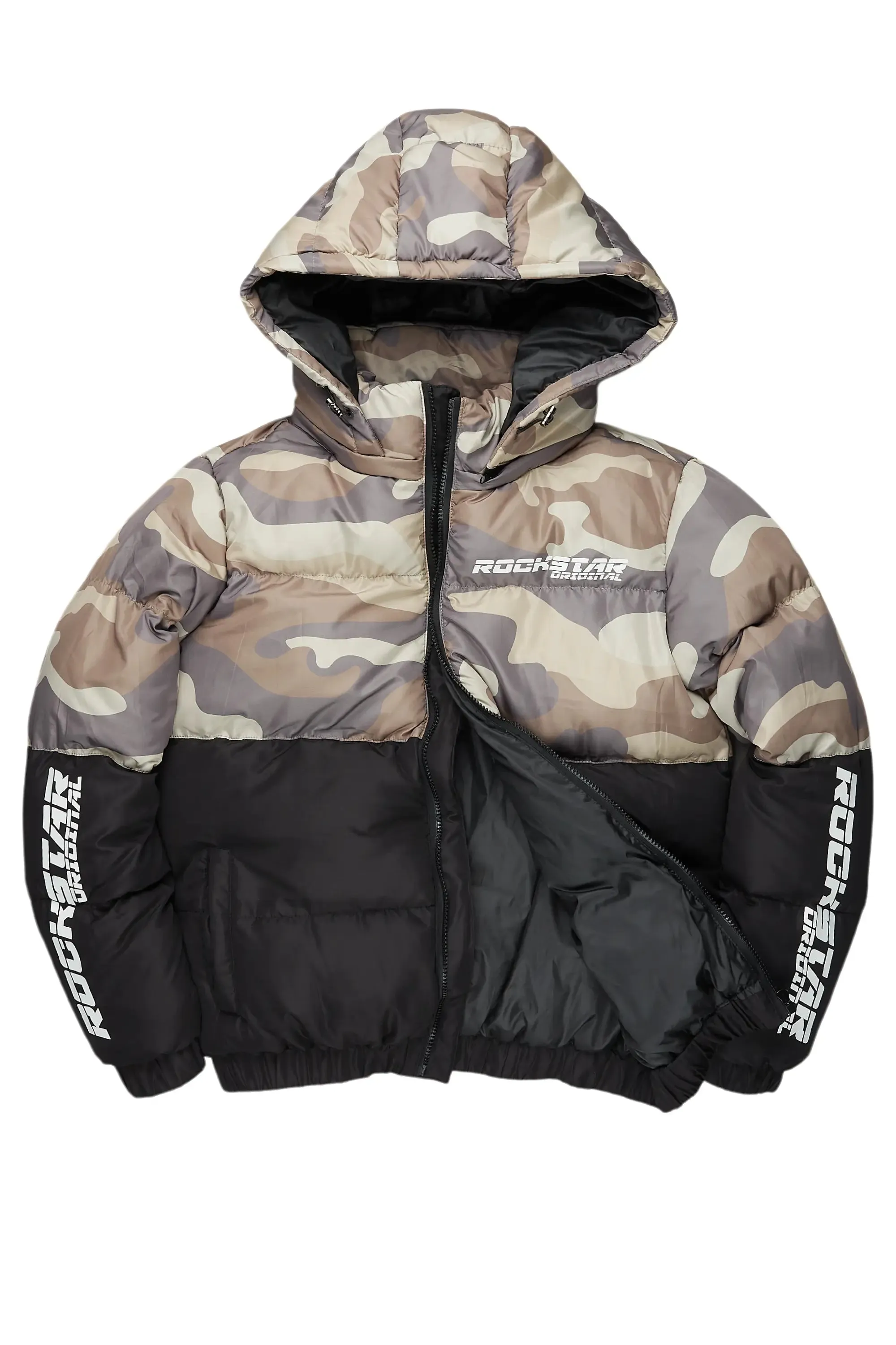 Jennay 2.0 Black/Camo Puffer Jacket