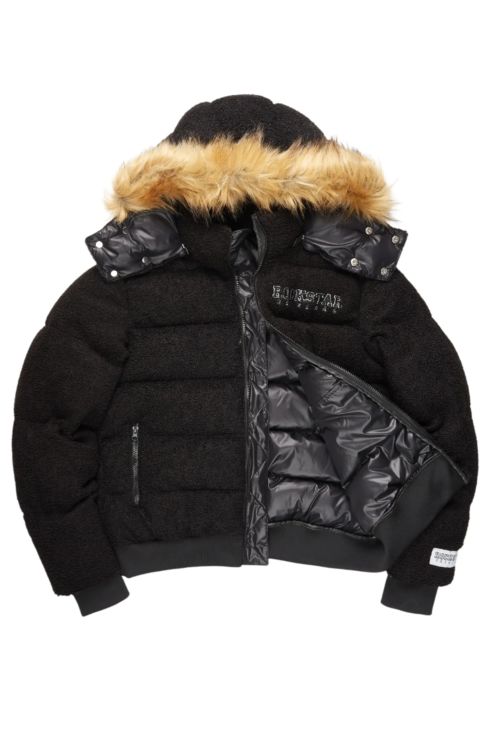 Kesia 2.0 Black Sherpa Puffer Jacket