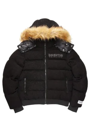 Kesia 2.0 Black Sherpa Puffer Jacket