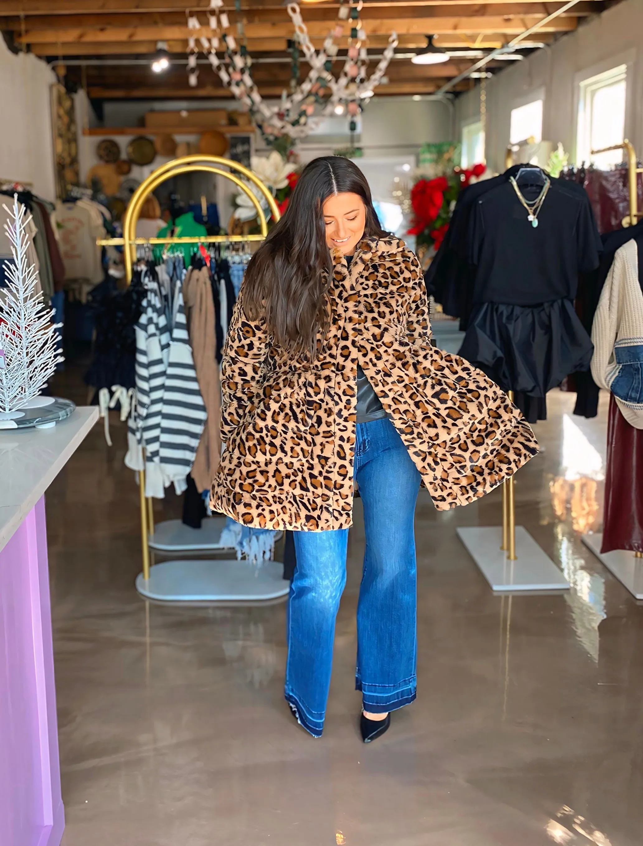 Layna Leopard Puffer Coat