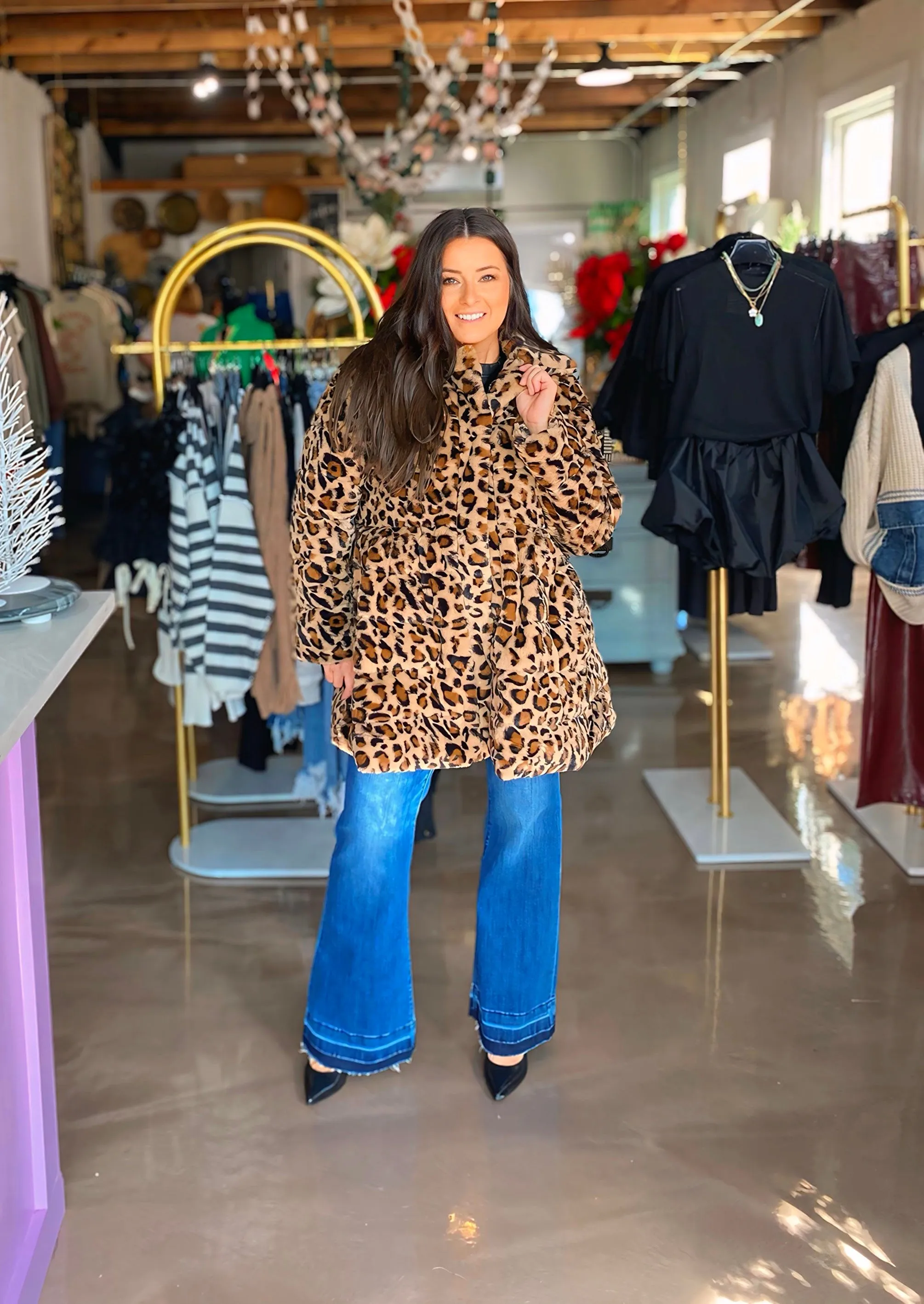 Layna Leopard Puffer Coat