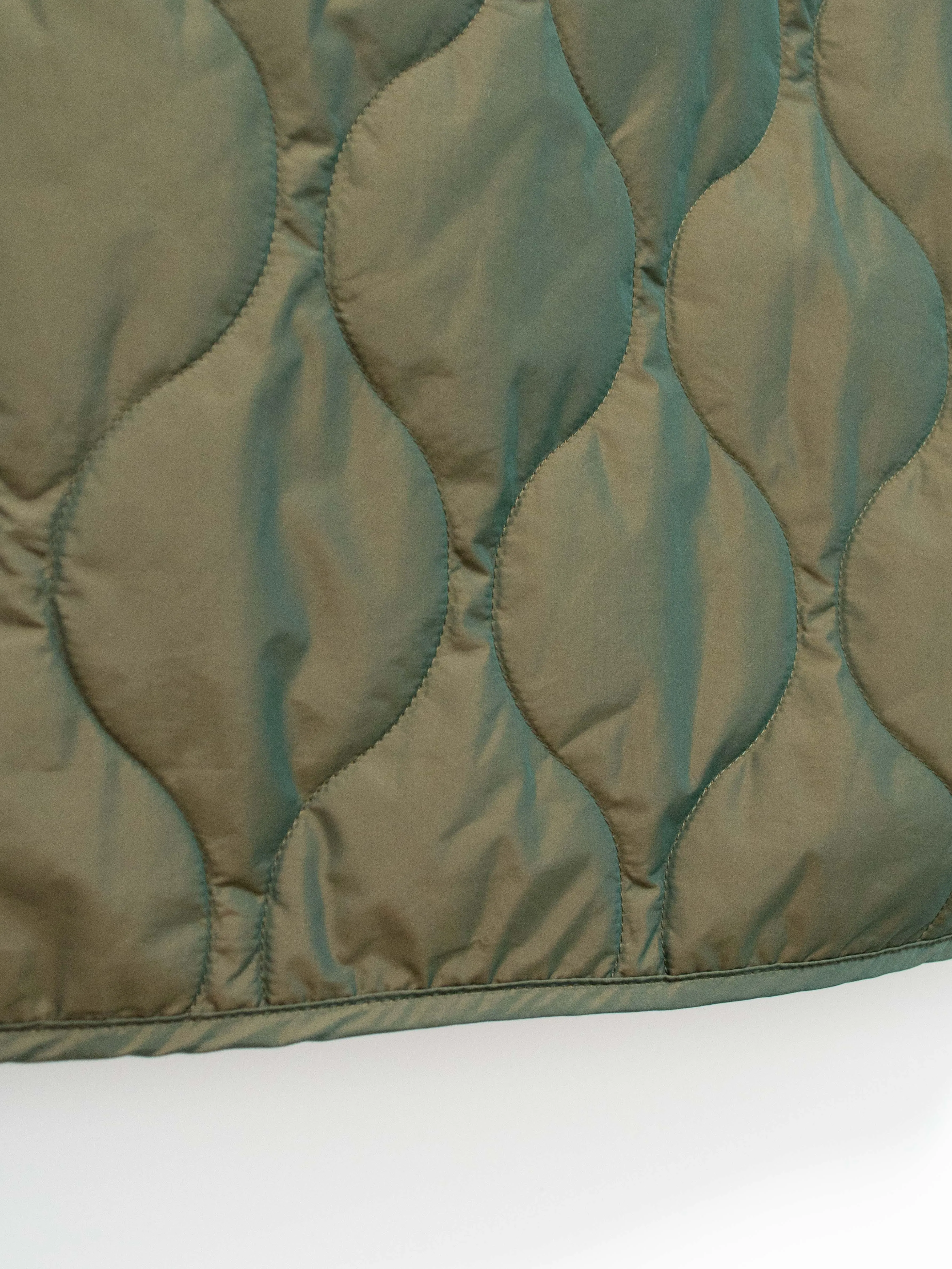 Lightweight Taffeta Quilted Liner Buckle Jacket - Olive