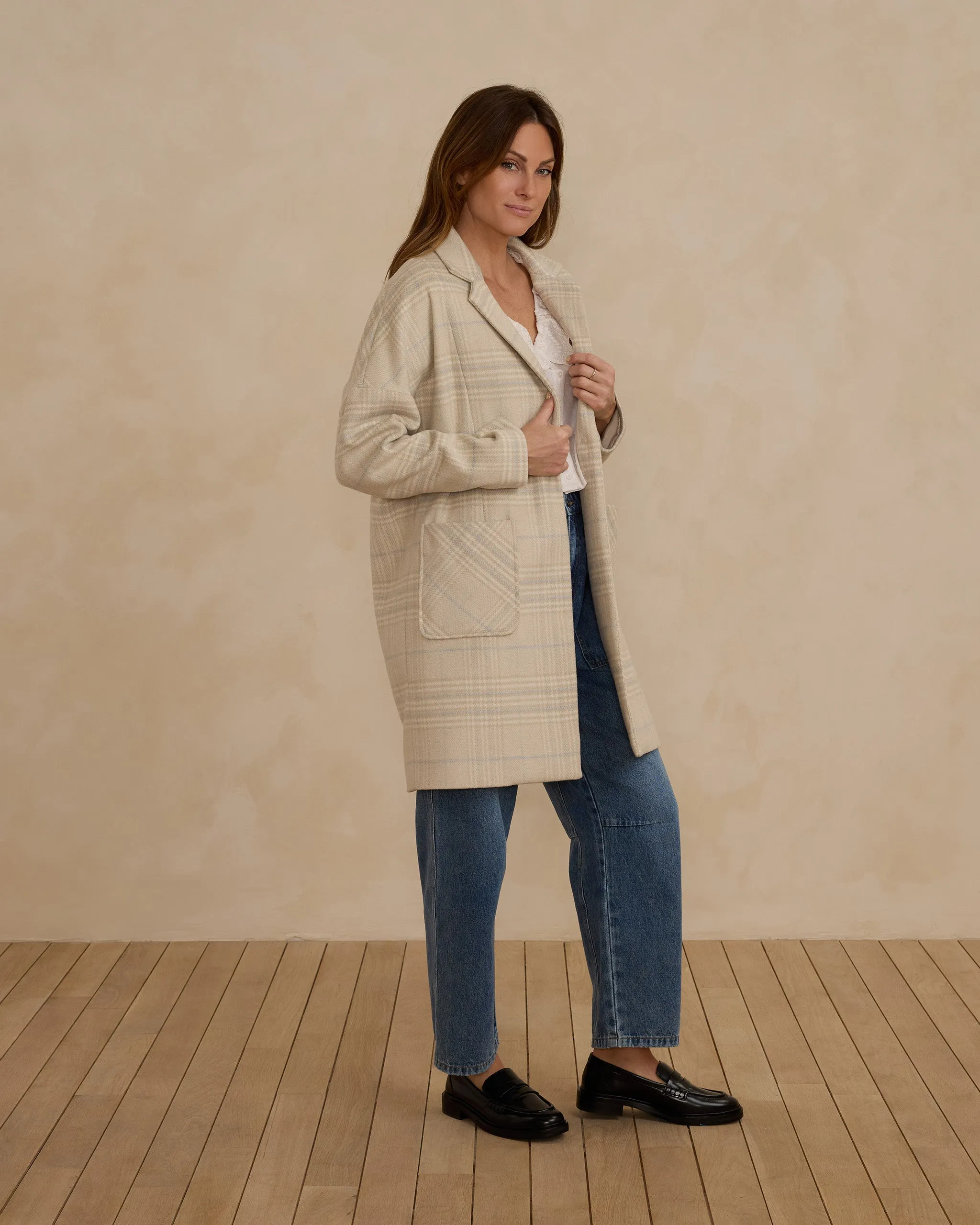 Longline Coat | Fall Plaid