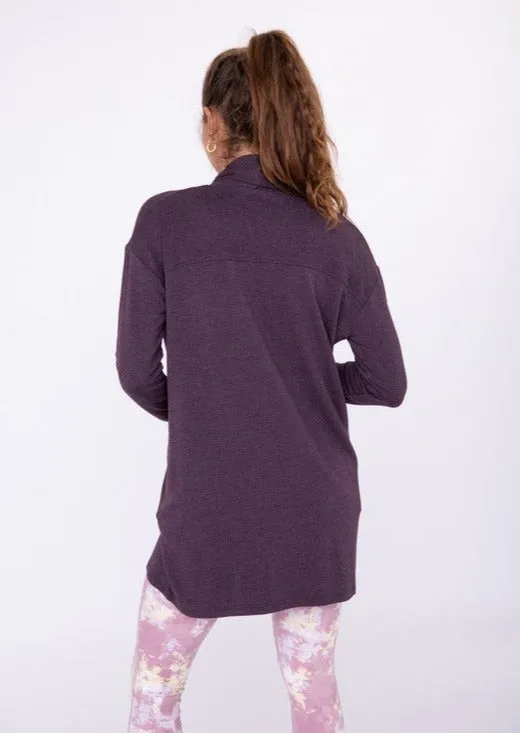 Longline Open-Front Cardigan with Back Yoke ~ FINAL SALE