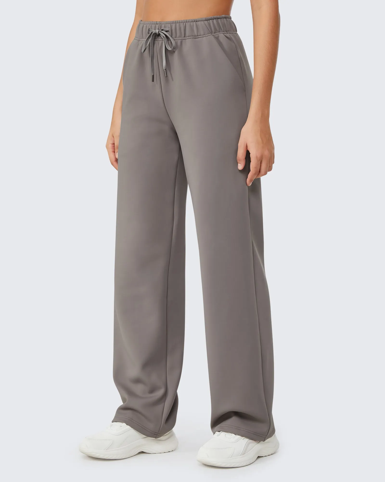 Loose Fleece Lined Mid-Waist Casual Pants