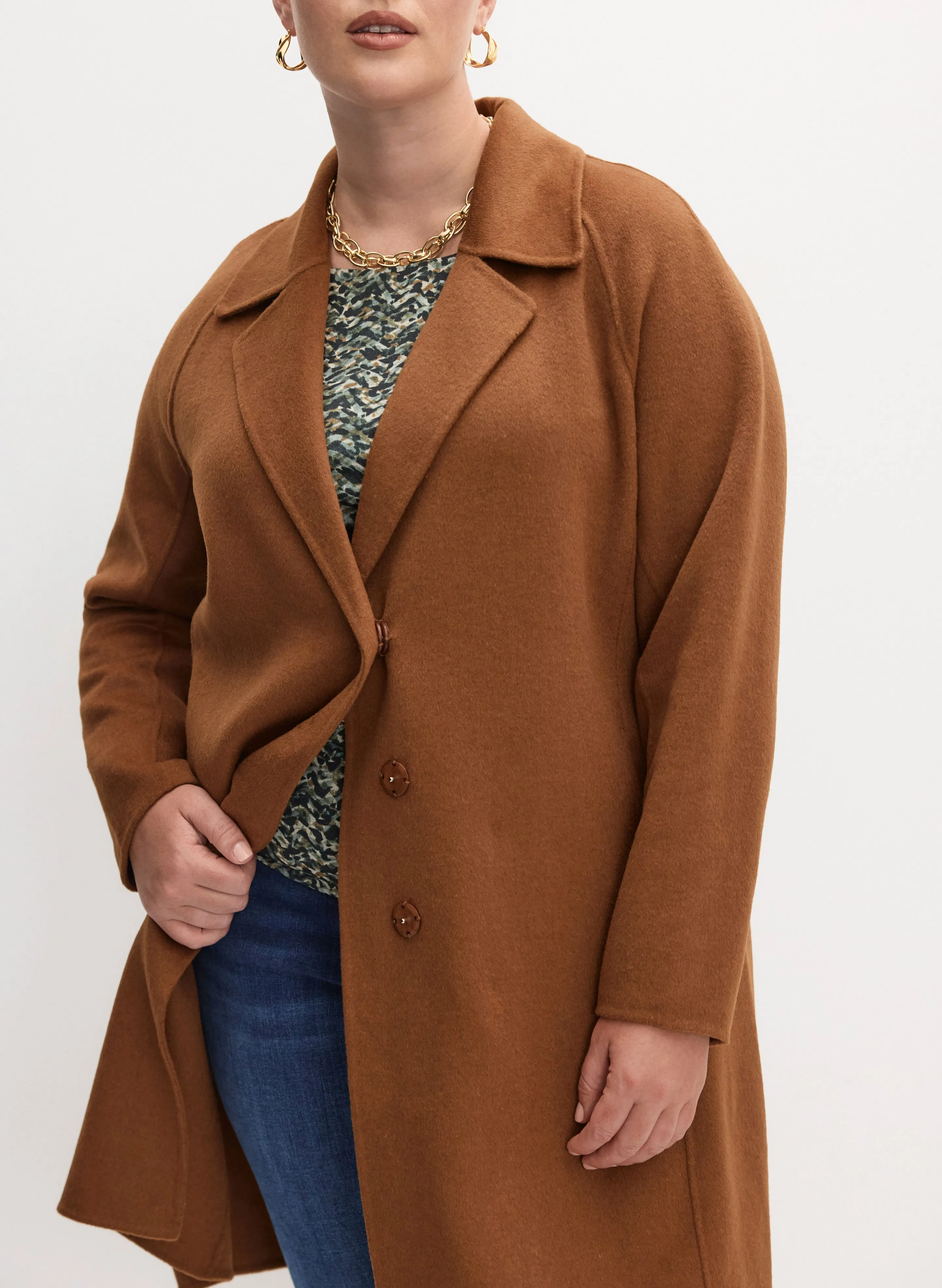 Melanie Lyne -  Notch Collar Wool-Blend Coat