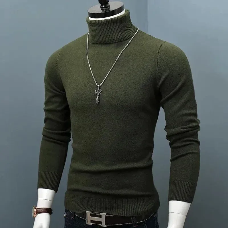 Men Turtle Neck  Slim Fit  Pullover Classic Sweater