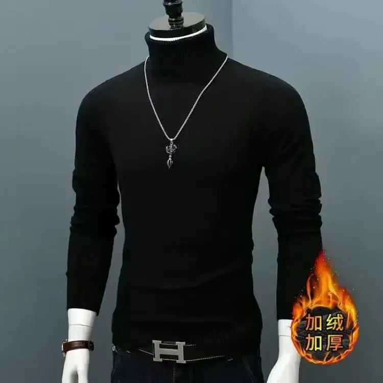 Men Turtle Neck  Slim Fit  Pullover Classic Sweater