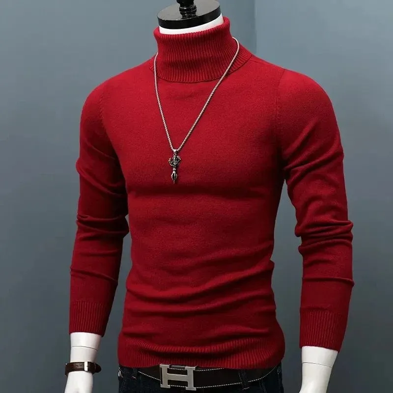 Men Turtle Neck  Slim Fit  Pullover Classic Sweater