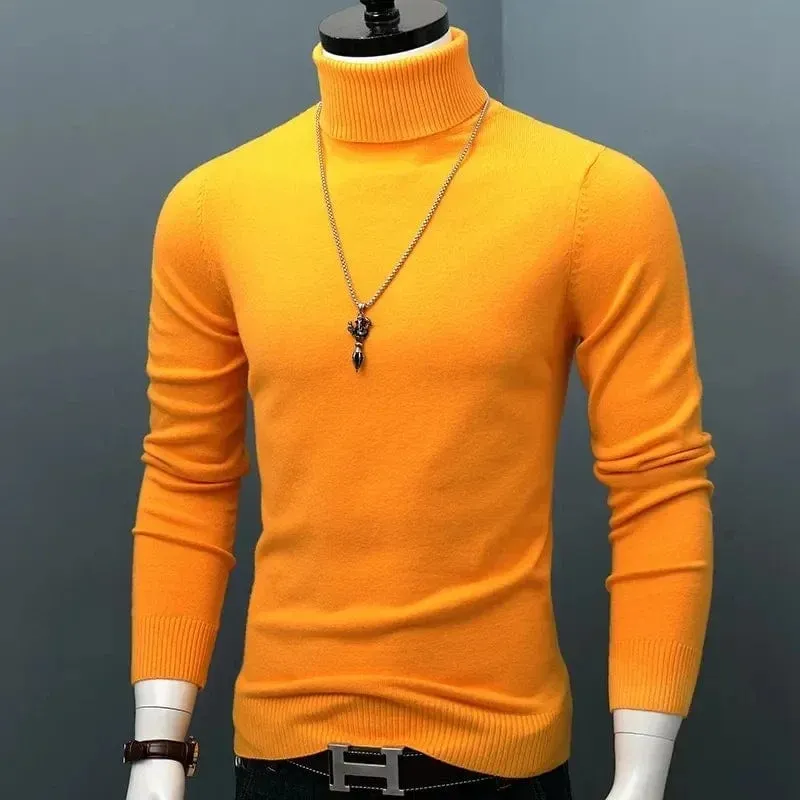 Men Turtle Neck  Slim Fit  Pullover Classic Sweater