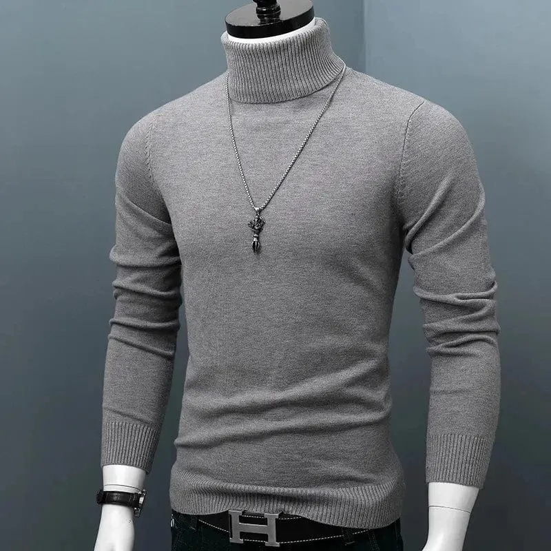 Men Turtle Neck  Slim Fit  Pullover Classic Sweater