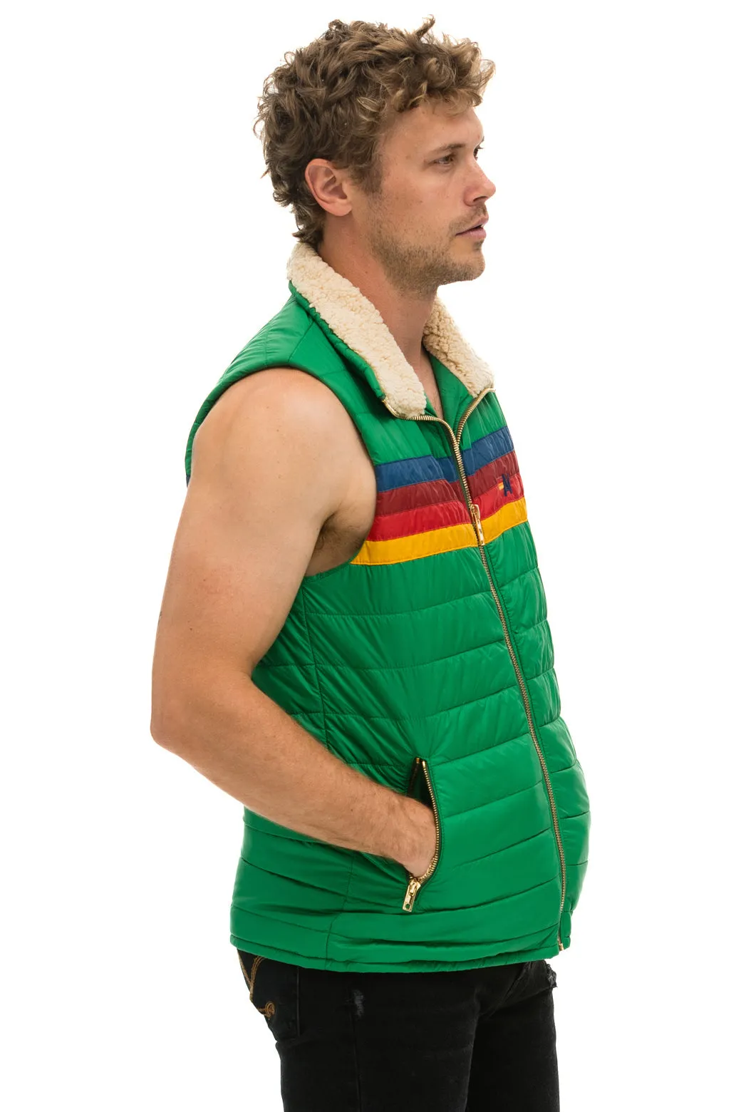 MEN'S 4 STRIPE VEST SHERPA- AMAZON