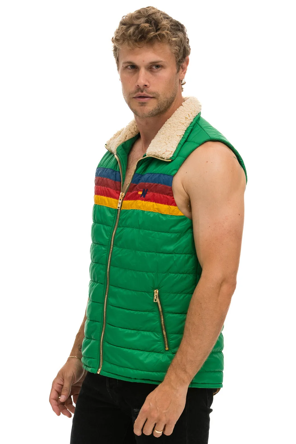 MEN'S 4 STRIPE VEST SHERPA- AMAZON