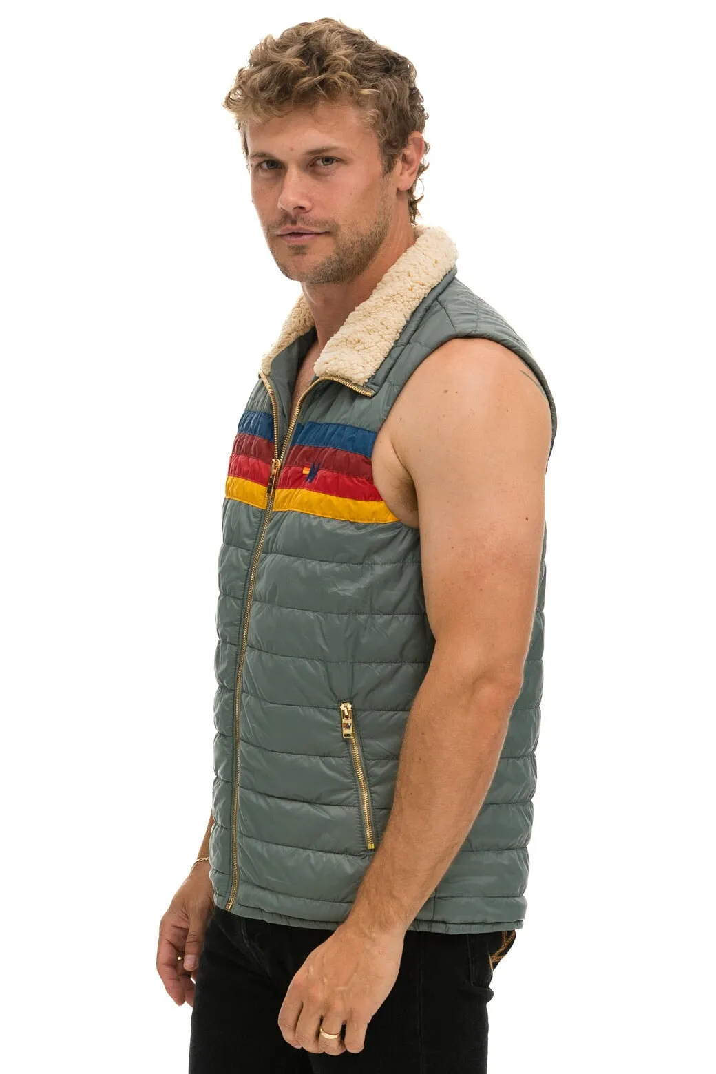 MEN'S 4 STRIPE VEST SHERPA - SEDONA