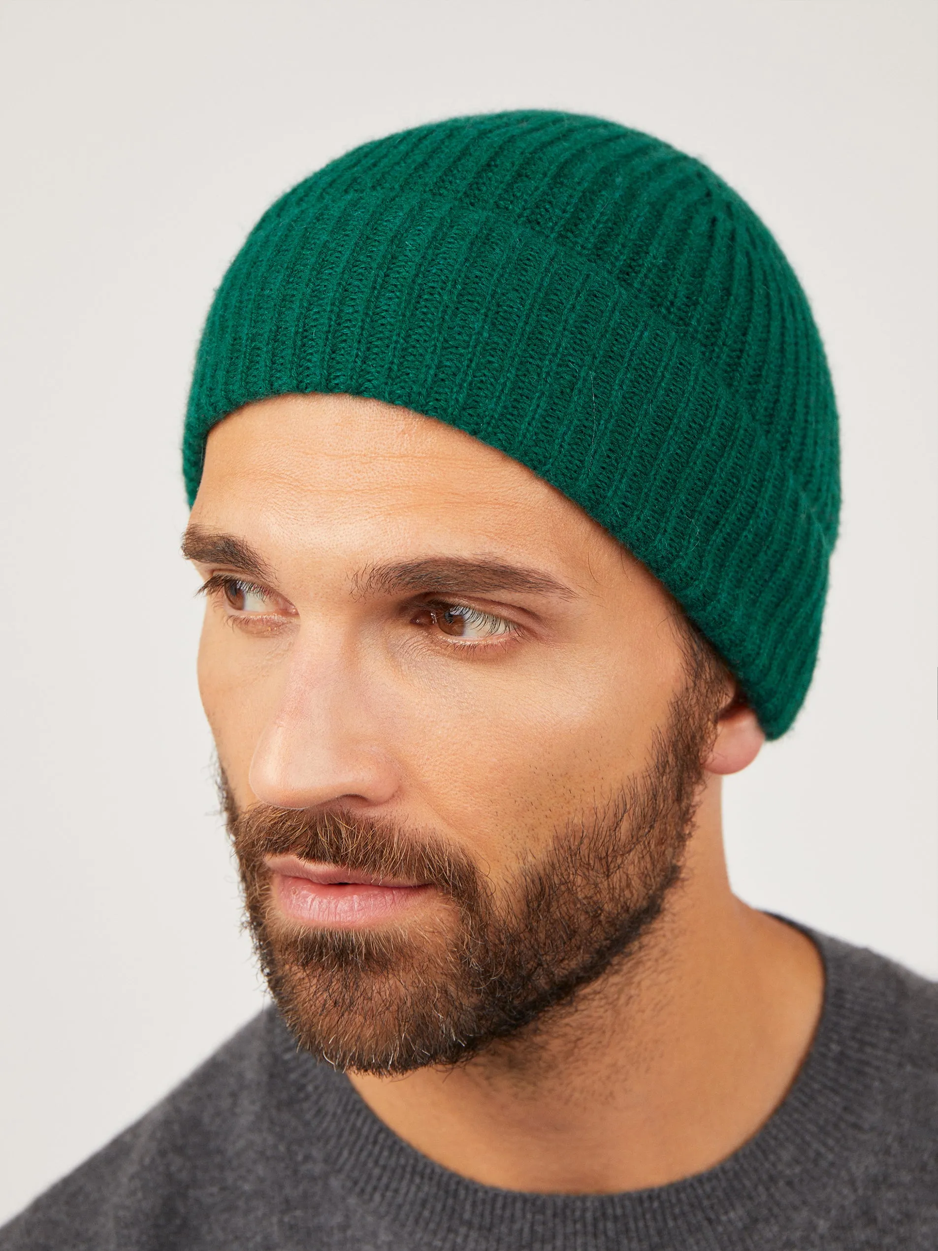 Mens Core Cashmere Rib Beanie Hat