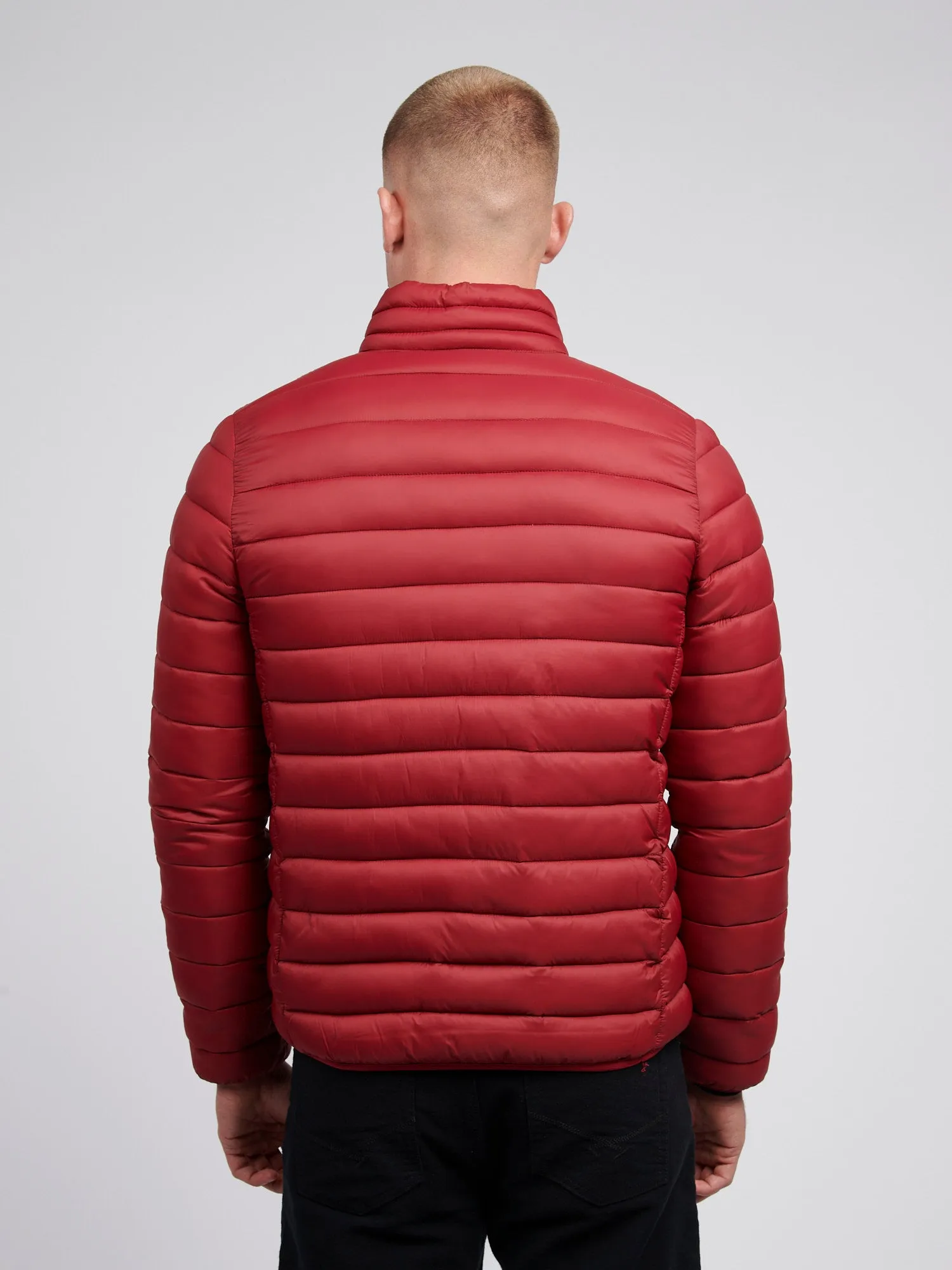 Mens Lightweight Bound Quilted Jacket in Tibetan Red