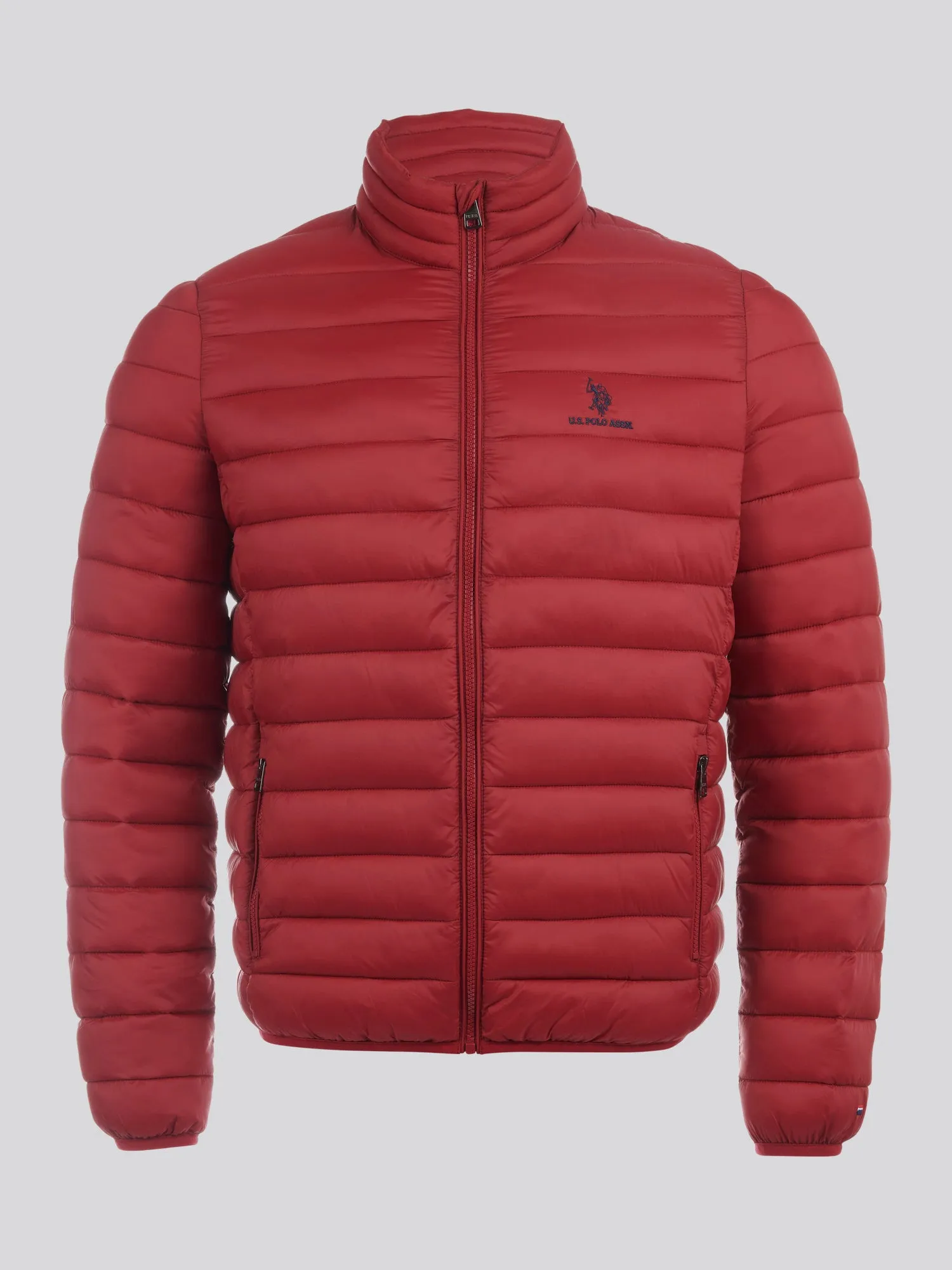 Mens Lightweight Bound Quilted Jacket in Tibetan Red