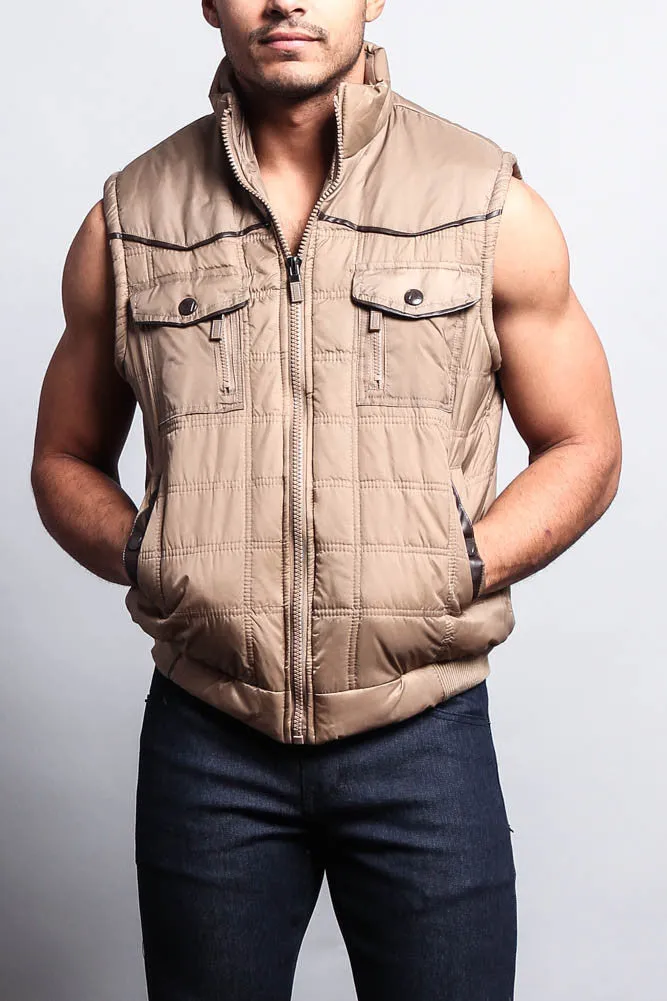 Men's Padded Shearling Puffer Vest