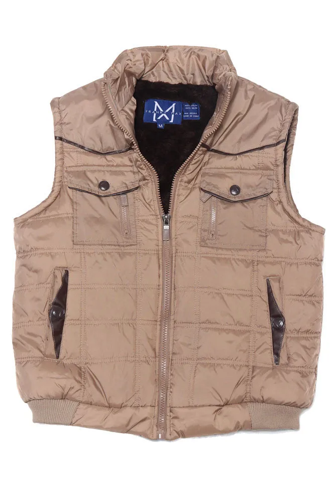 Men's Padded Shearling Puffer Vest