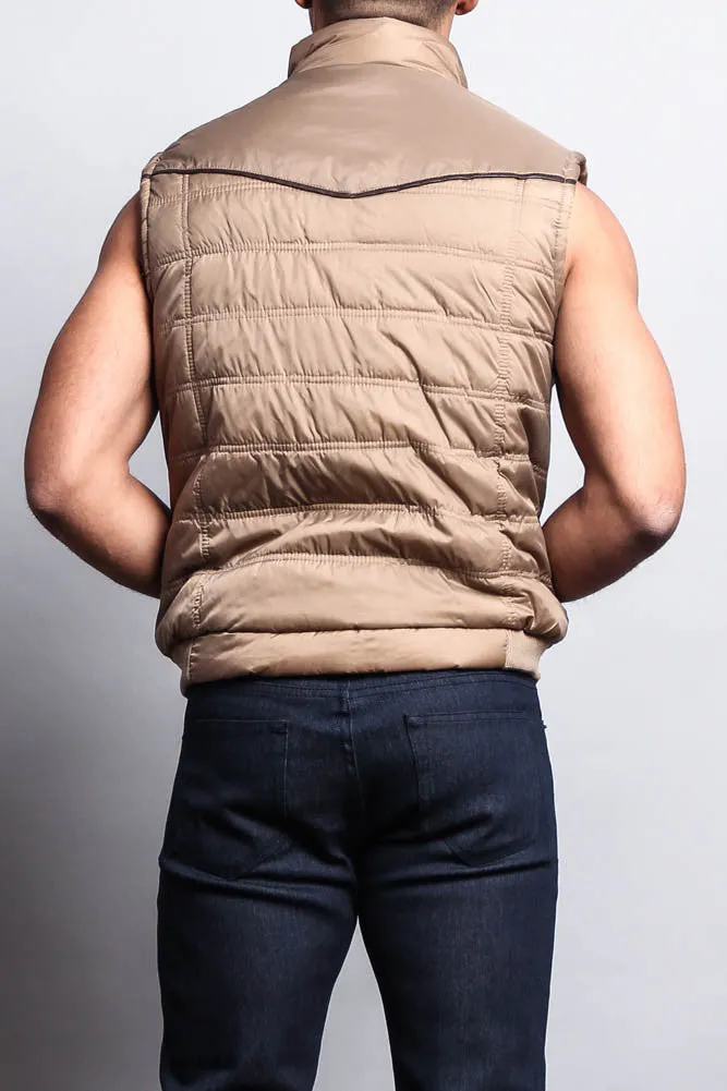 Men's Padded Shearling Puffer Vest