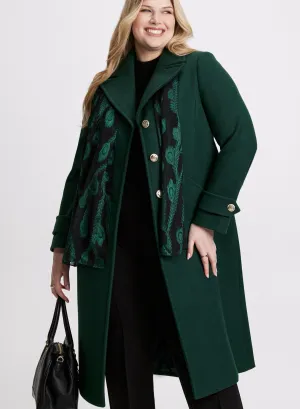 Notched Collar Wool-Blend Coat