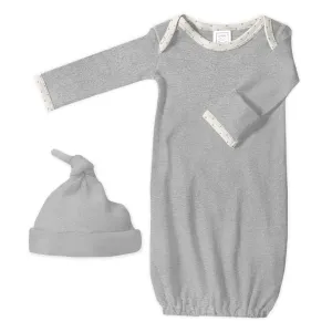 Pajama Gown and Hat Gift Set - Heathered Gray