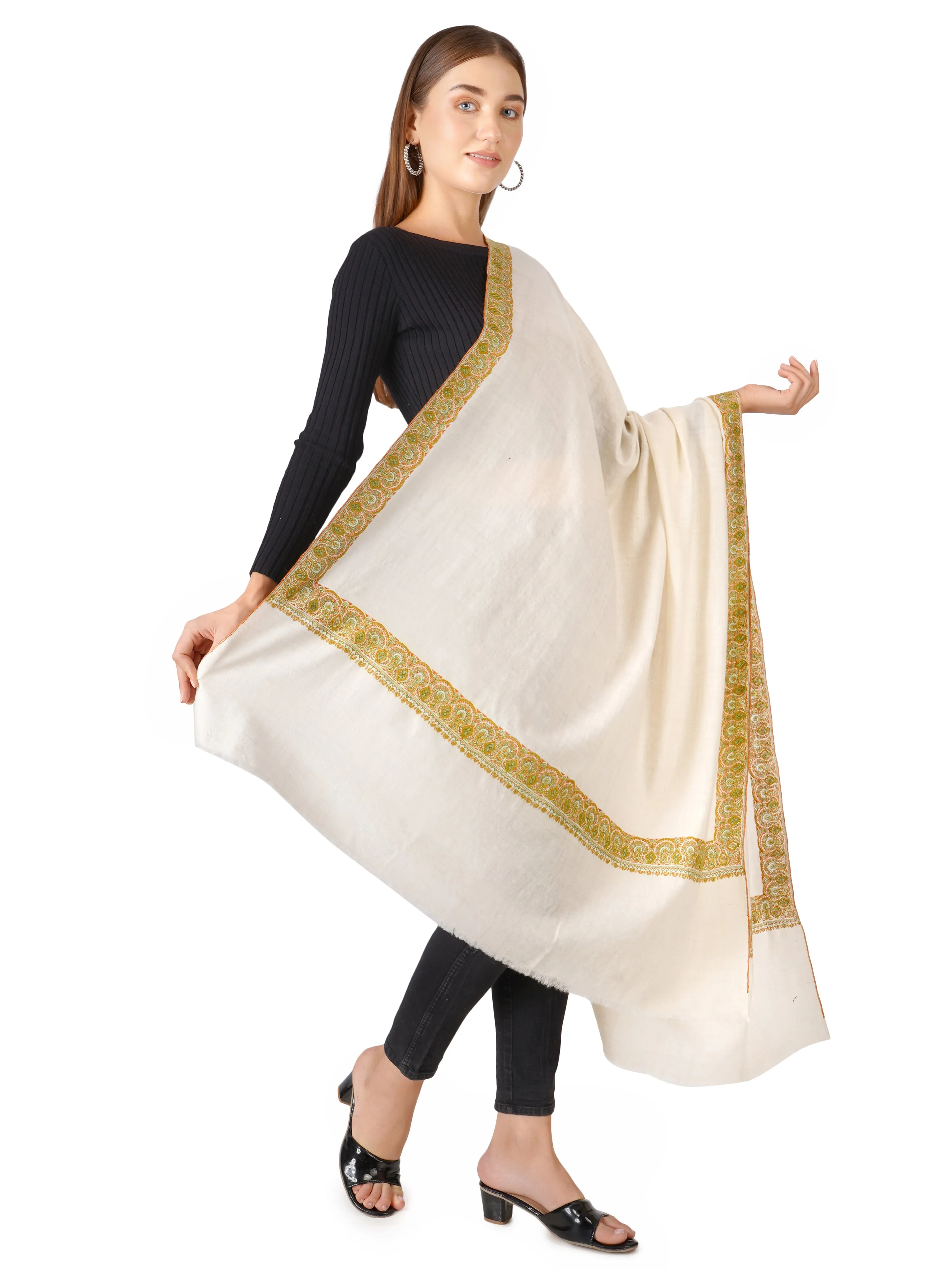 Pashmina Shawl Luxurious Handmade Kashmiri Pashmina - Off White