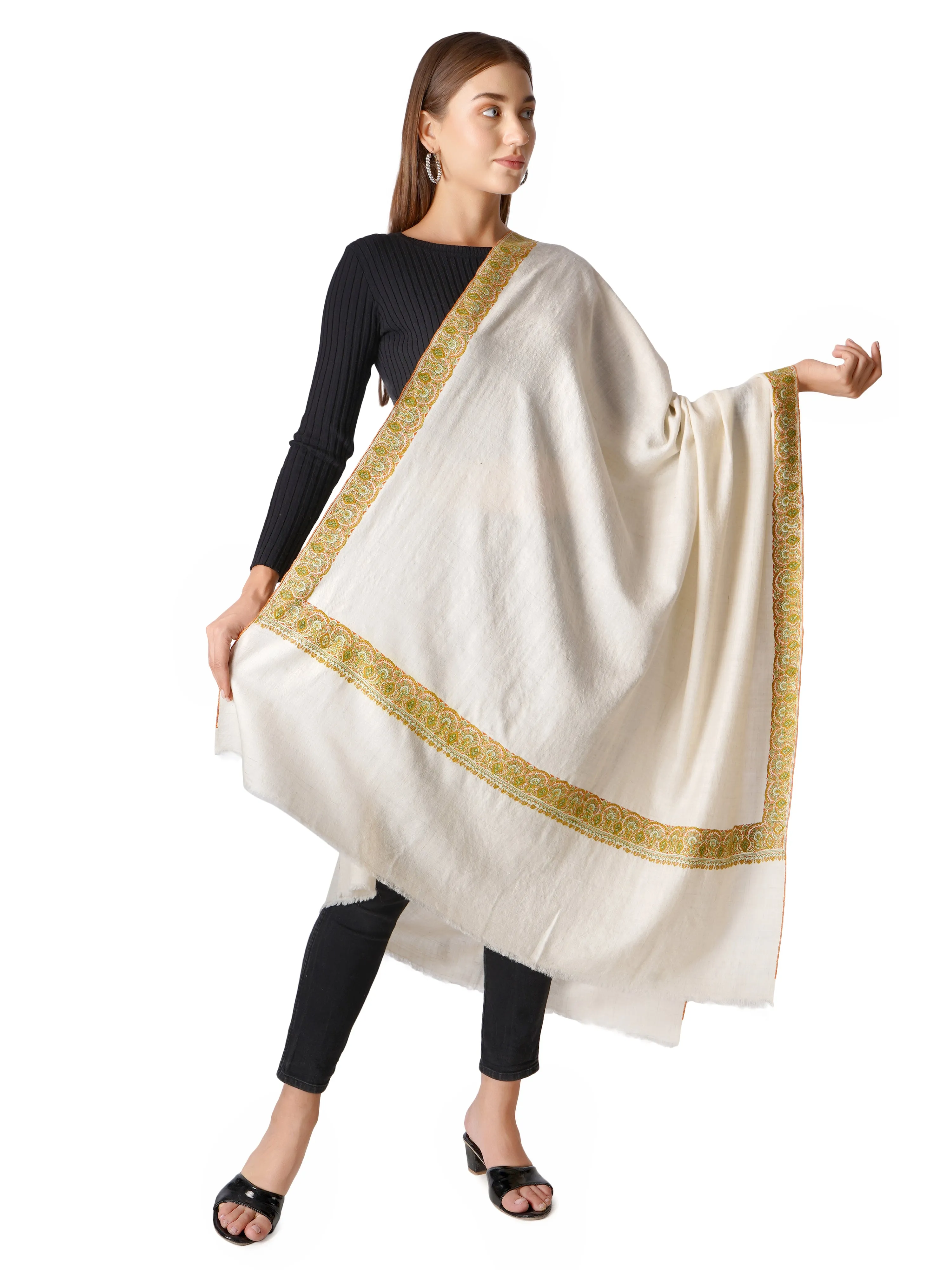 Pashmina Shawl Luxurious Handmade Kashmiri Pashmina - Off White