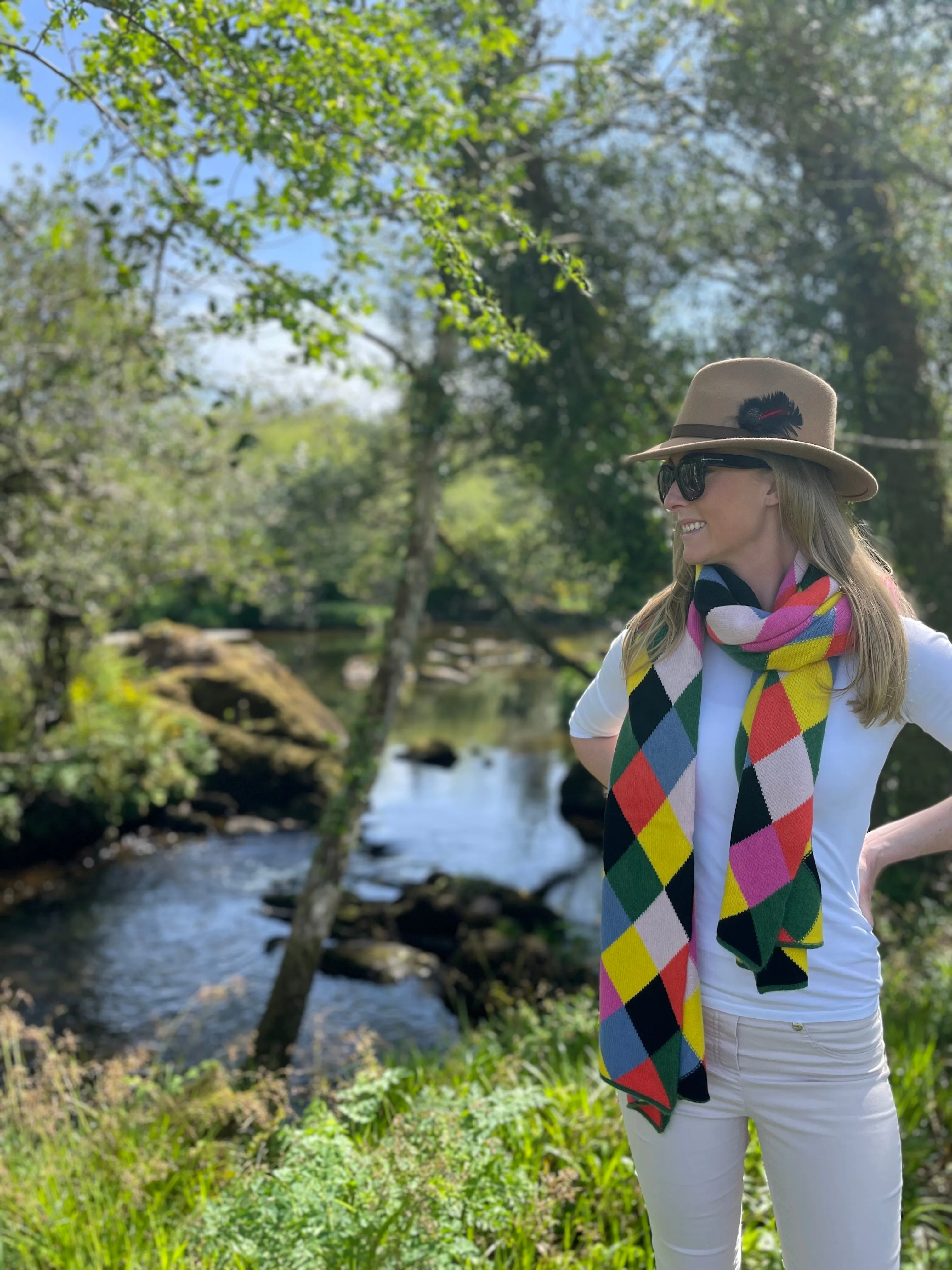 Pre-Order Multicoloured Argyle Cashmere Wrap