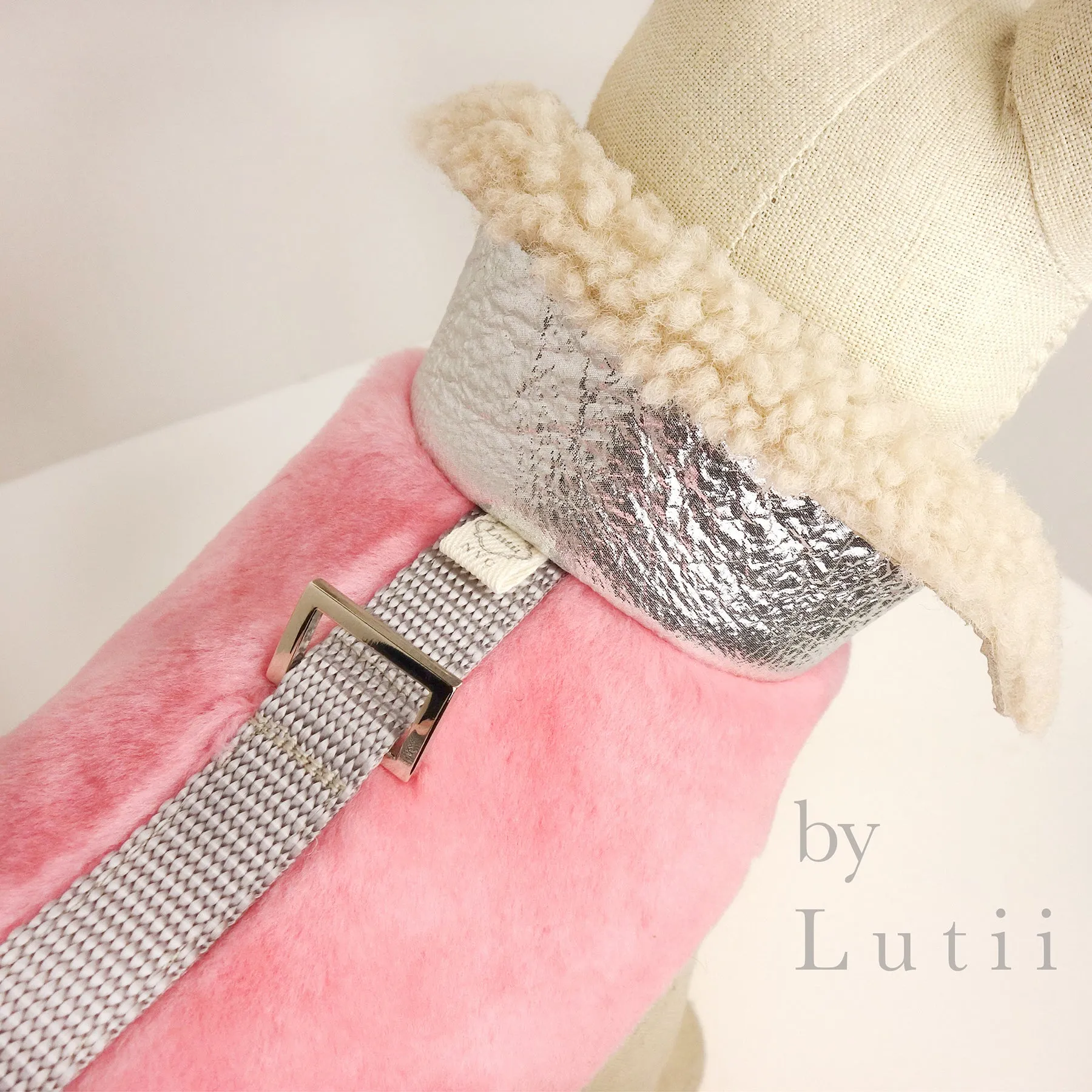 " Pink Orchird"-100% shearling handmade winter dog coat