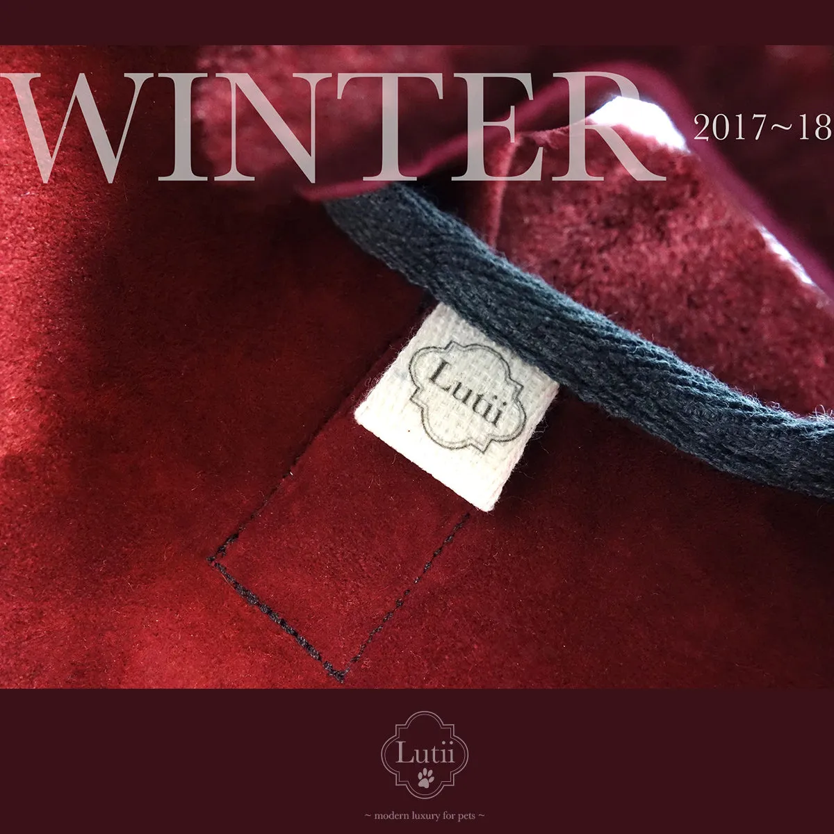 "Brunello Wine"-100% shearling handmade burgundy winter dog coat