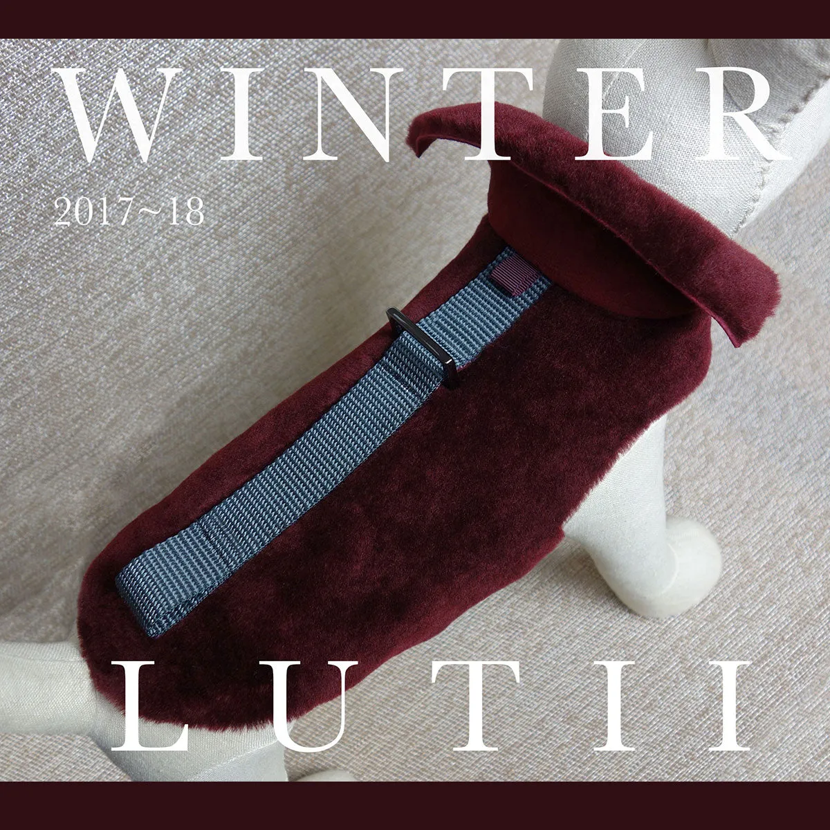 "Brunello Wine"-100% shearling handmade burgundy winter dog coat