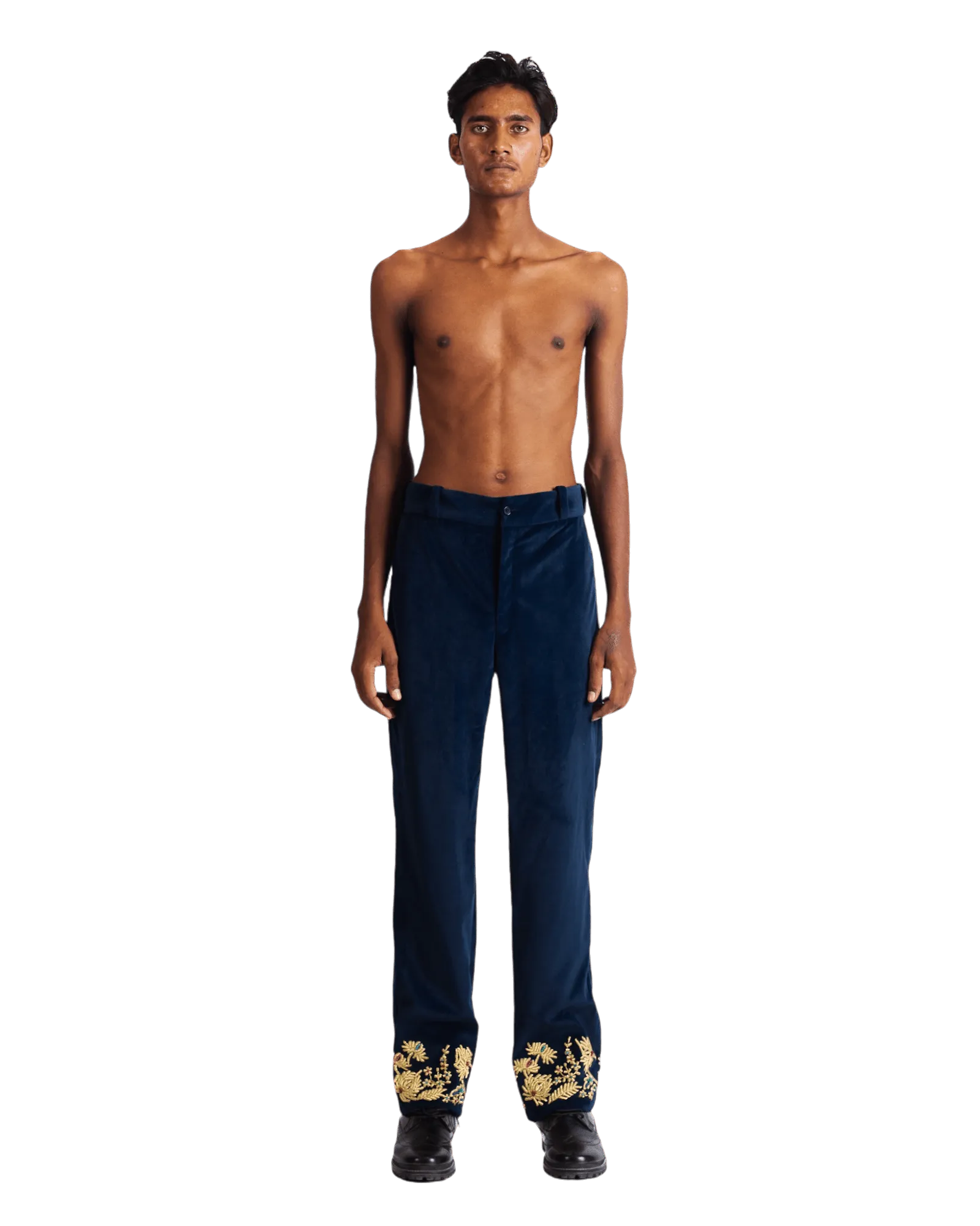 "GOLDEN PEACOCK" VELVET TROUSERS