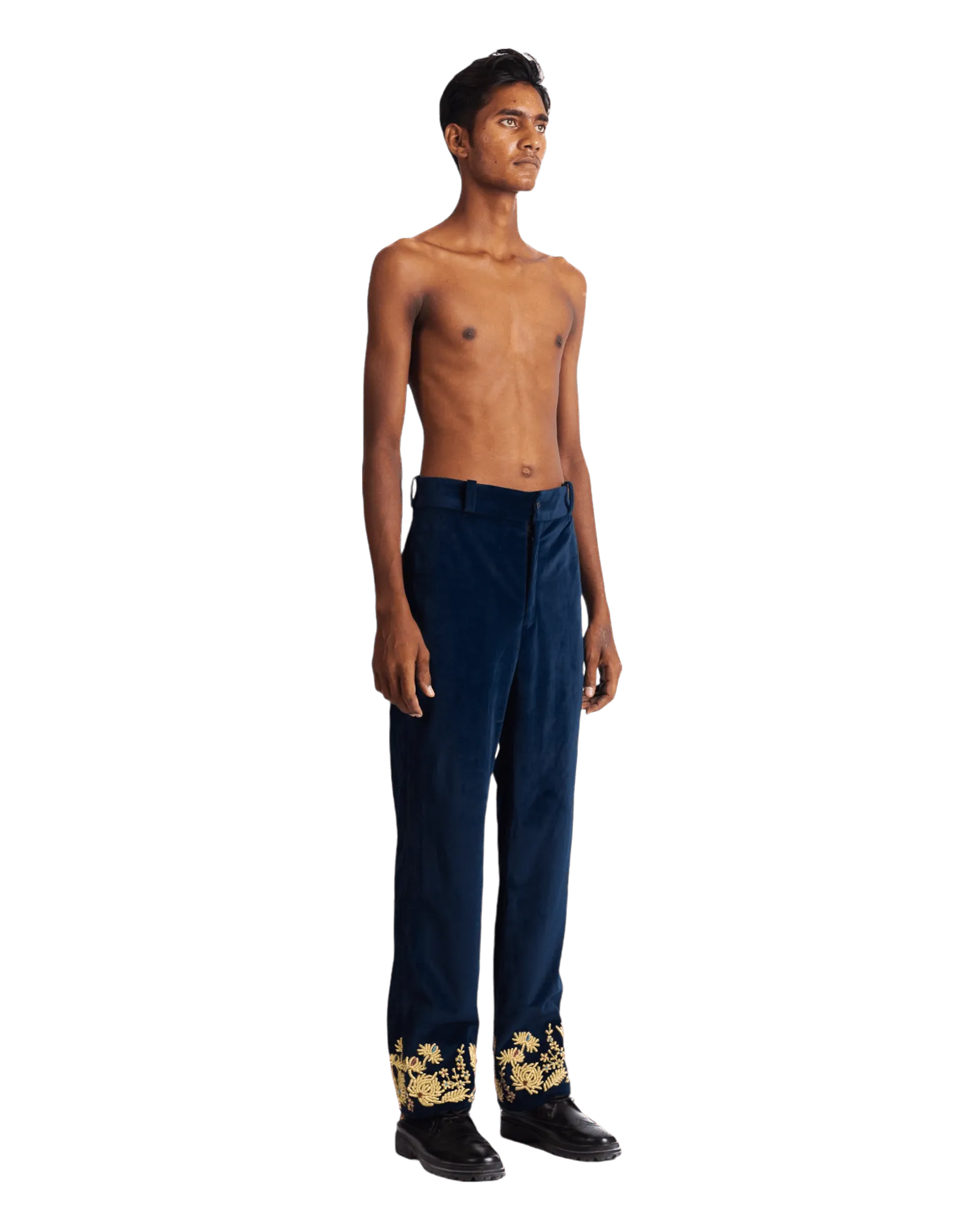 "GOLDEN PEACOCK" VELVET TROUSERS