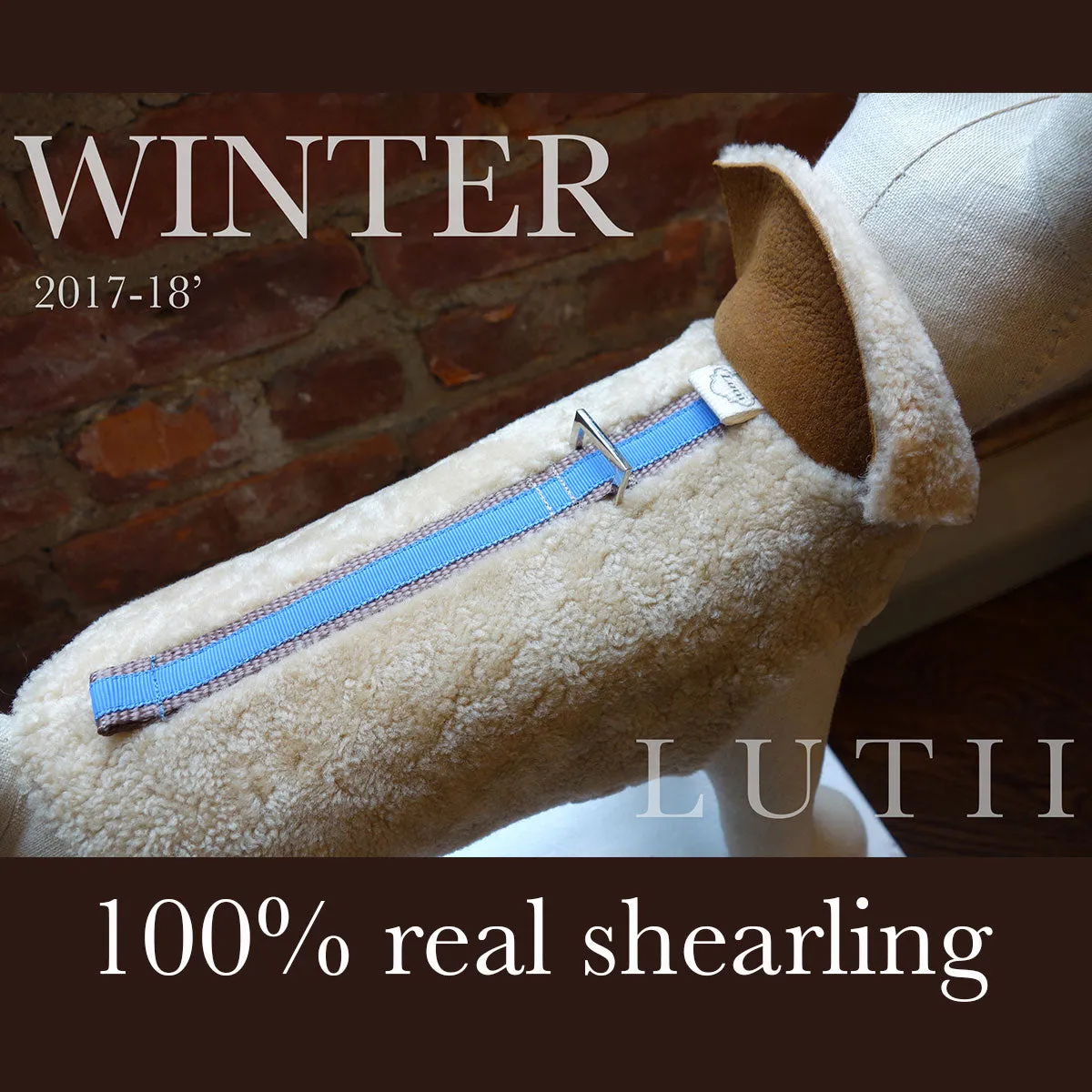 "Natural Colorado"-100% shearling handmade natural winter dog coat